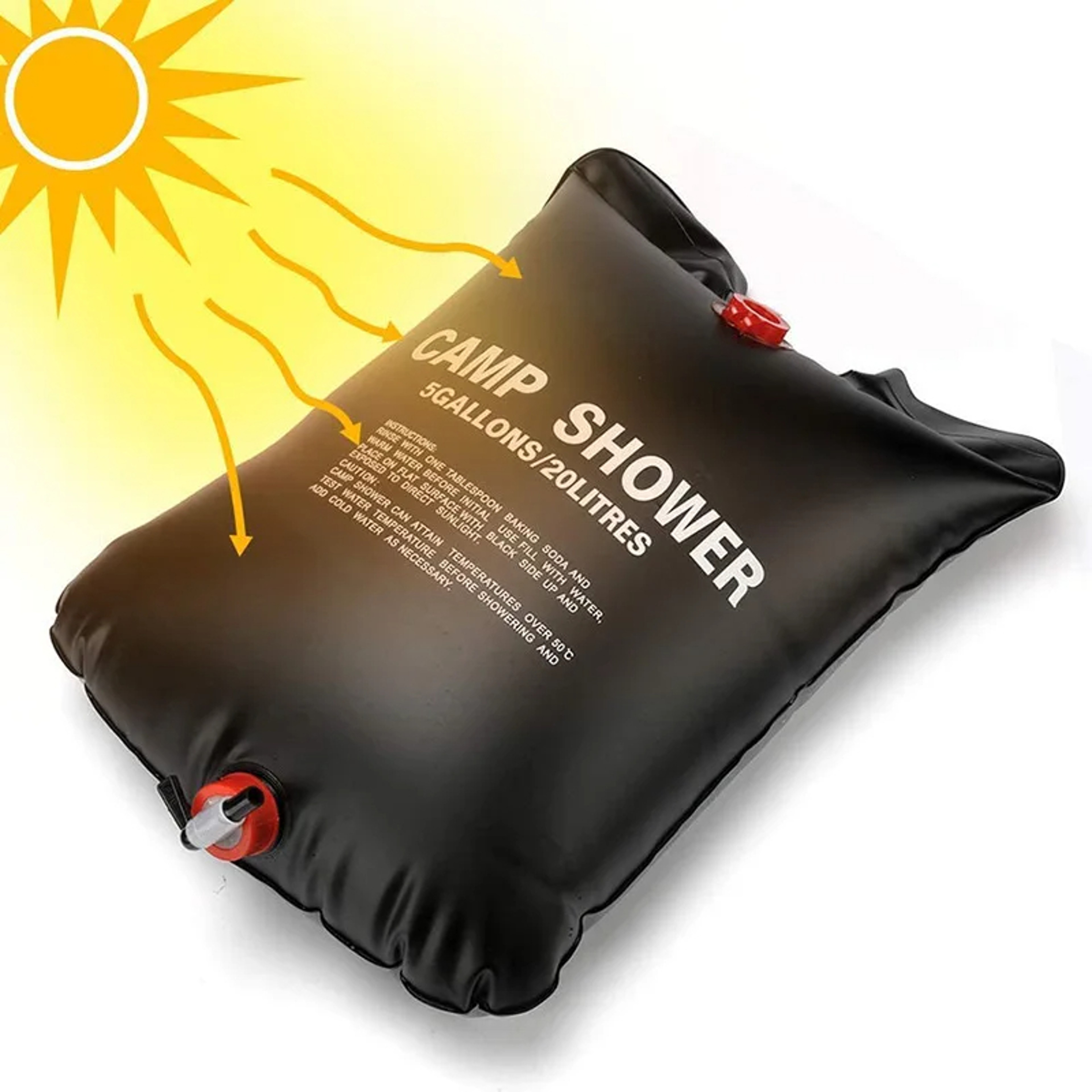 Solar Heated Outdoor Shower Bag Portable Water Heater For Camping  Travel 1