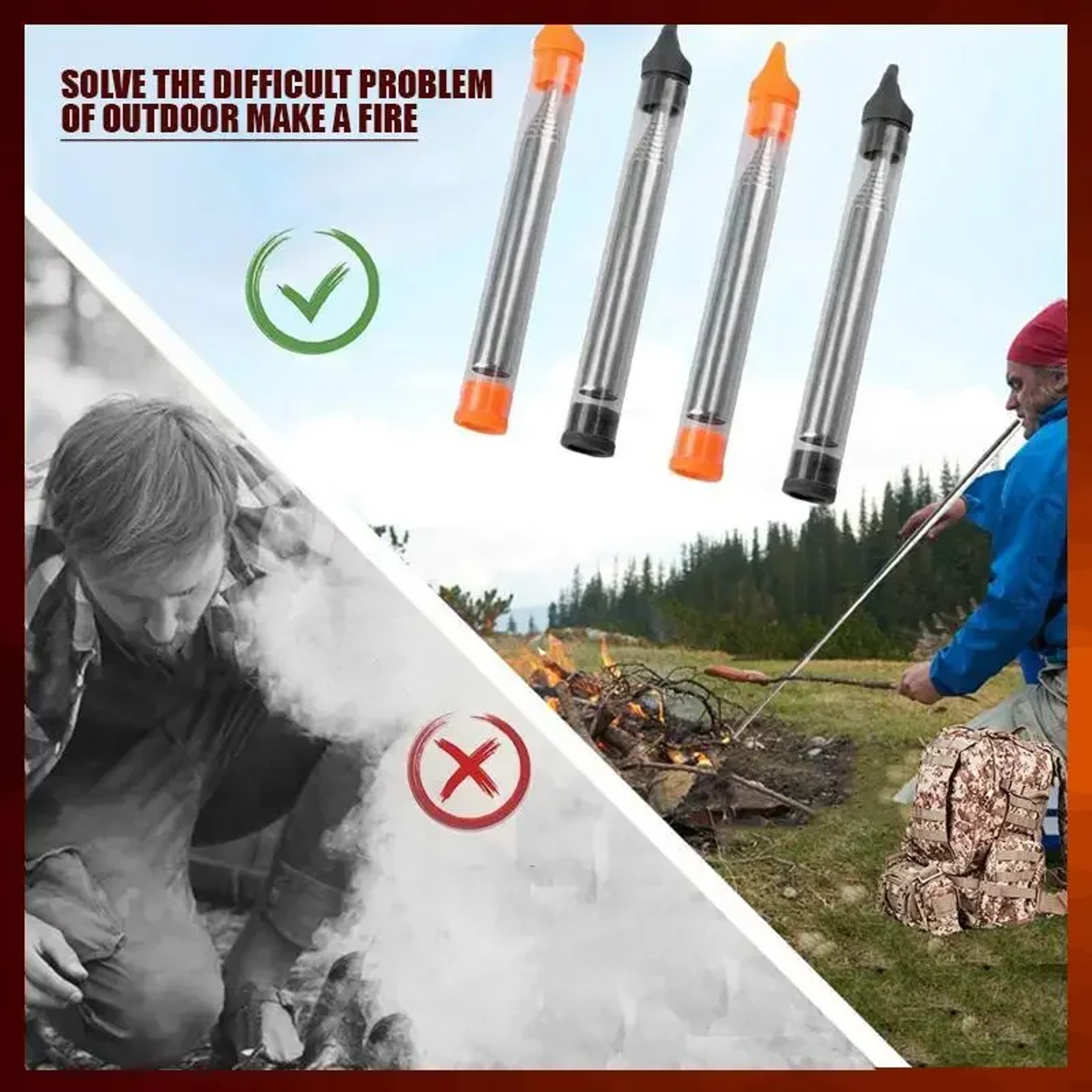 Collapsible Fire Blowpipe For Camping  Outdoor Fun 2