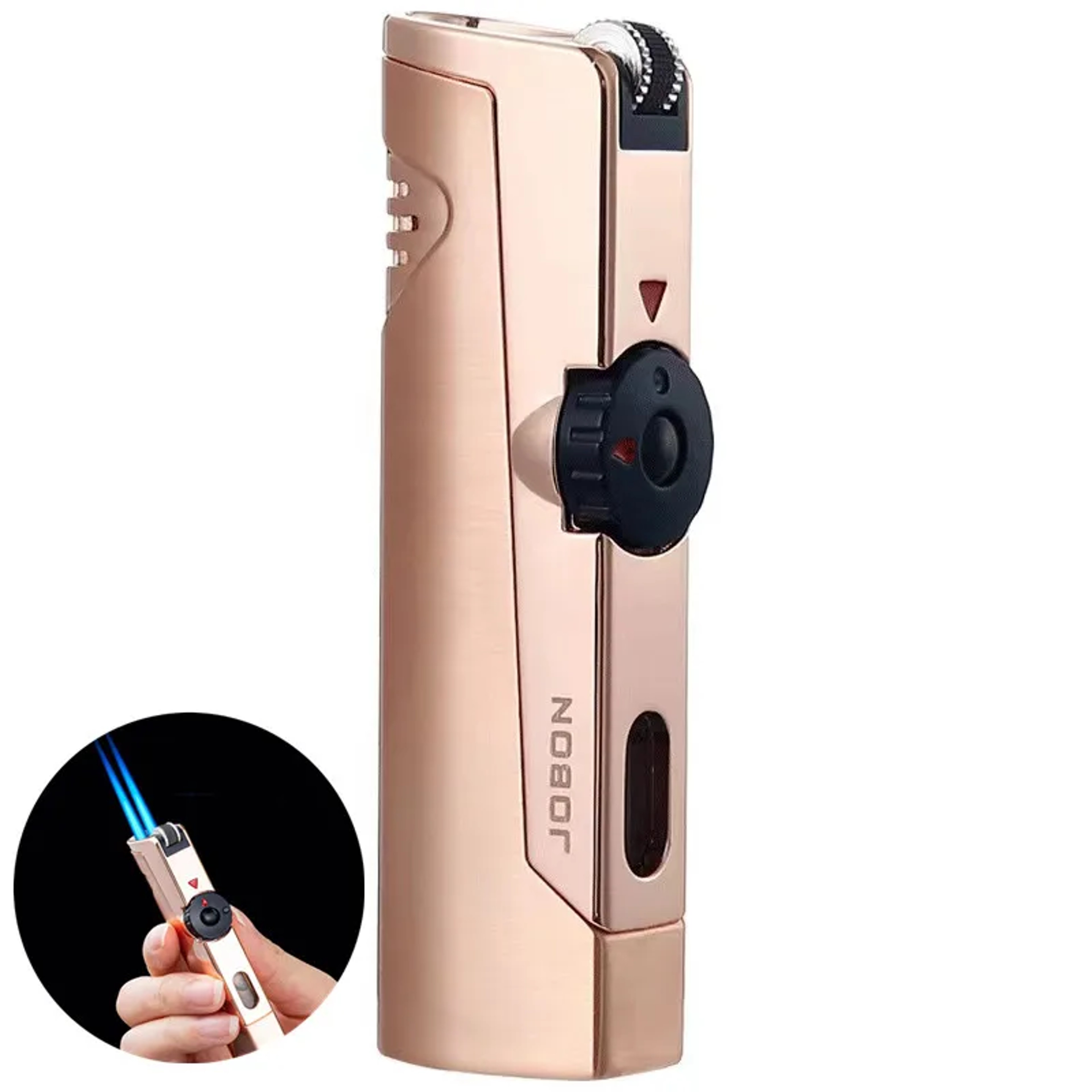 Windproof Torch Jet Cigar Lighter Inflatable Metal Butane Flame 7