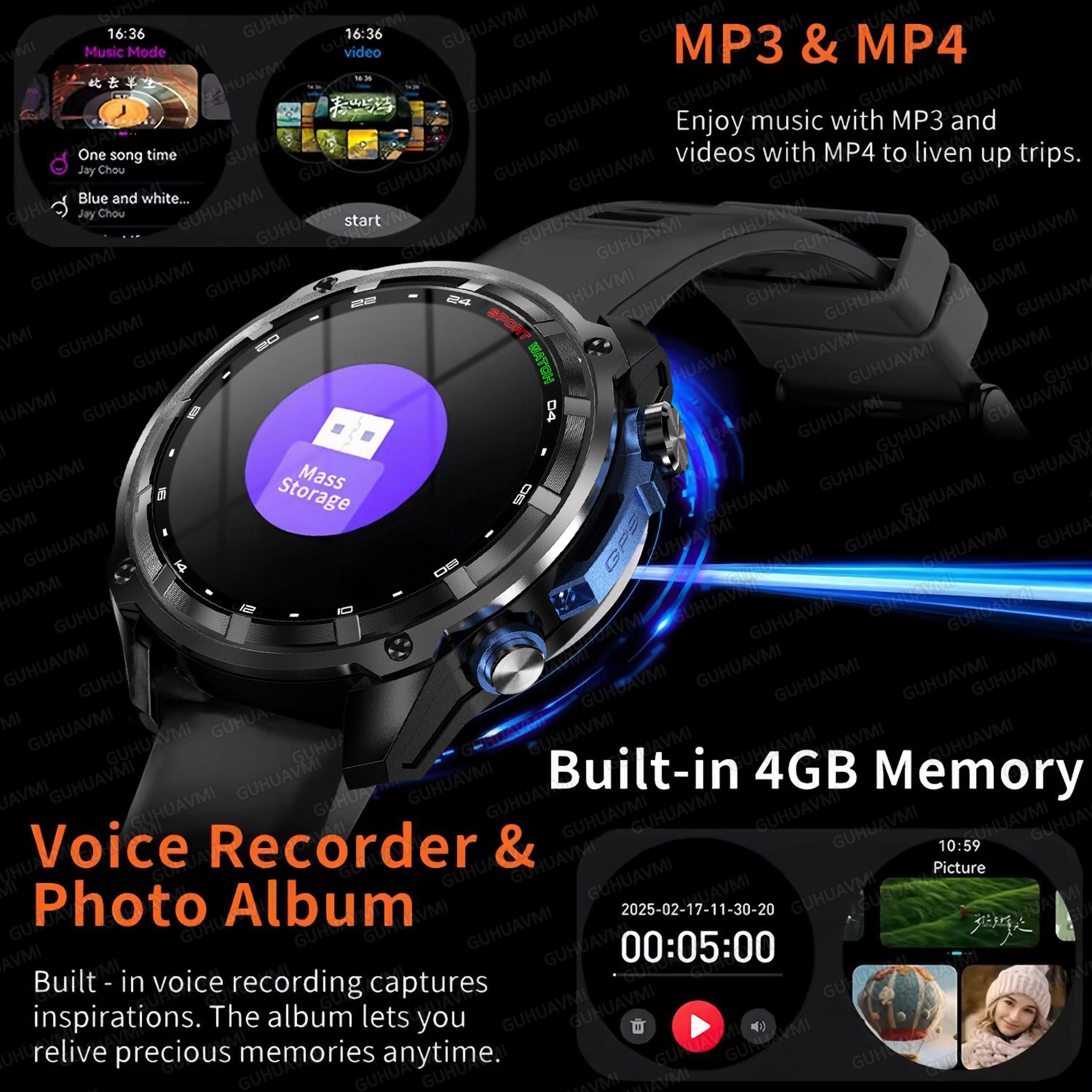 Rugged GPS Smartwatch With Offline Maps Storage  Waterproof Sports Tracking 4