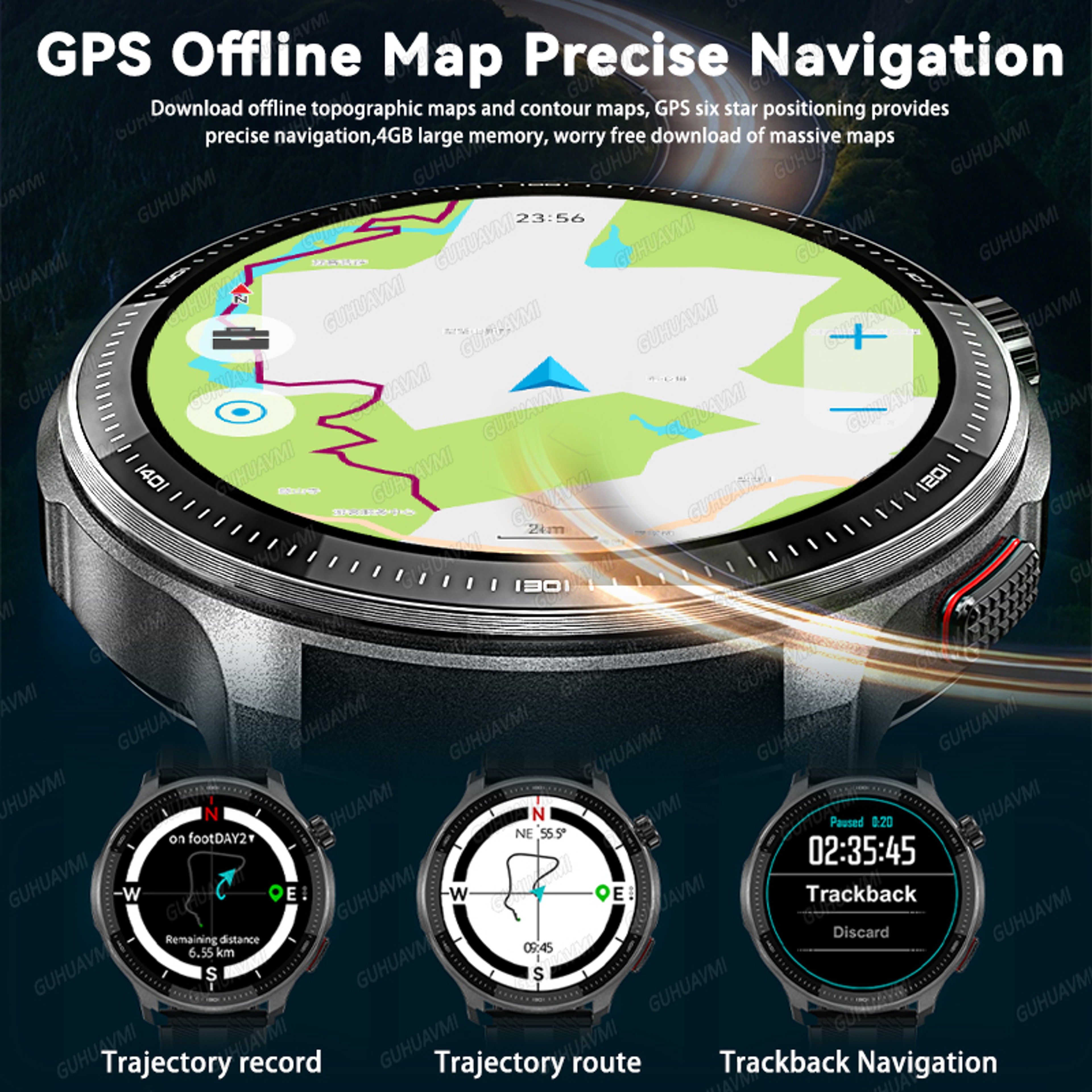 Premium Rugged GPS Smartwatch With Offline Maps Compass  Altimeter For Outdoor Adventure 1