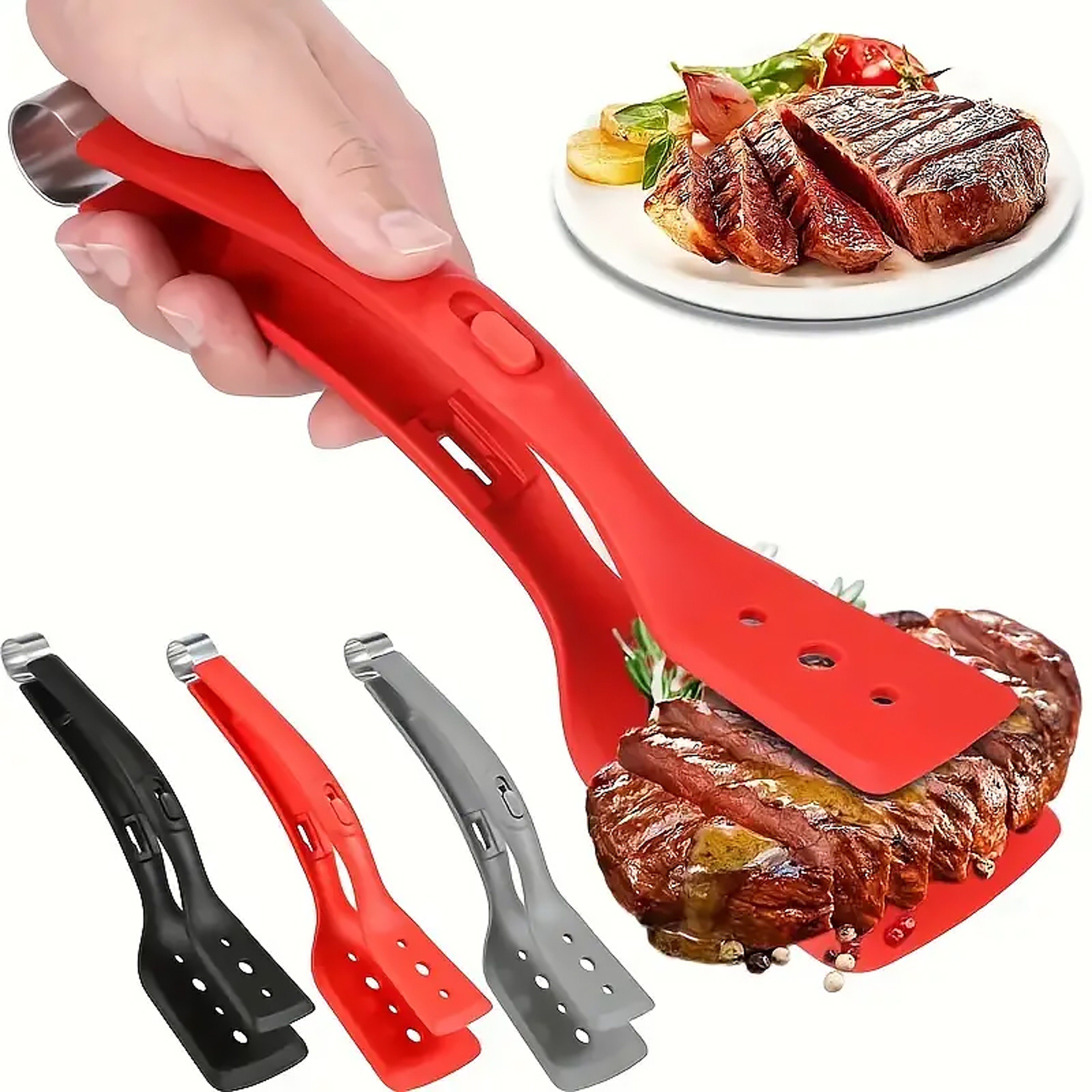 Silicone Kitchen Tongs  Nonstick Spatula Set For BBQ Pancakes  Eggs 0
