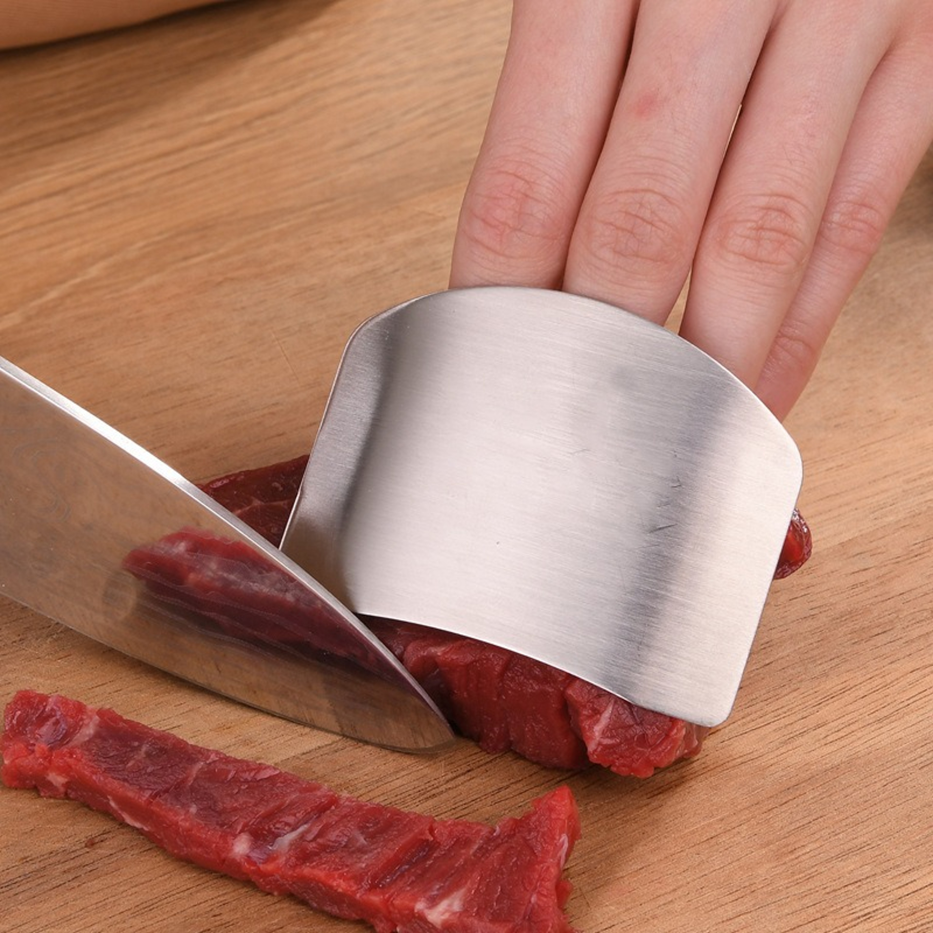 Stainless Steel Knife Finger Protector Guard Safe Kitchen Cut Shield 0