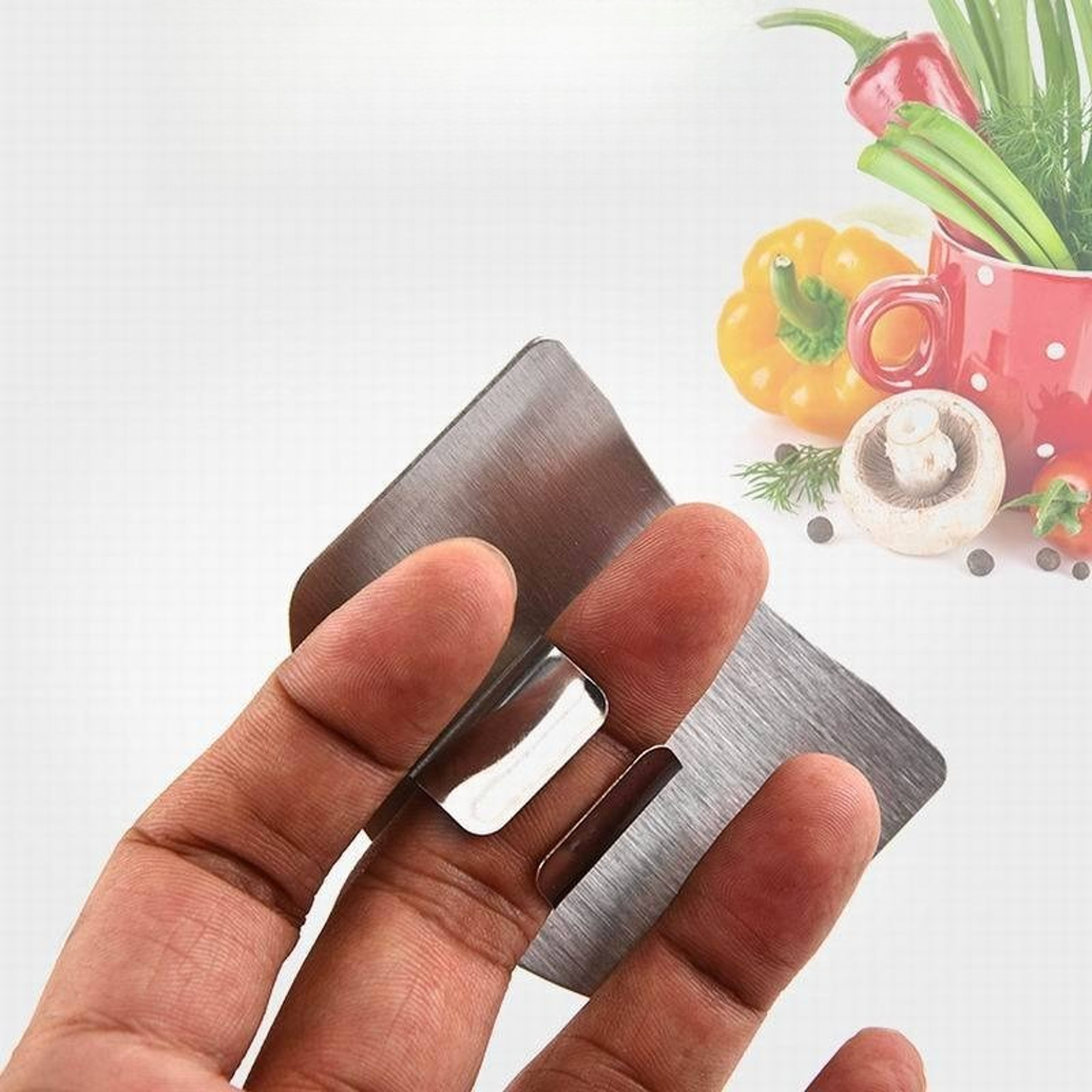 Stainless Steel Knife Finger Protector Guard Safe Kitchen Cut Shield 2