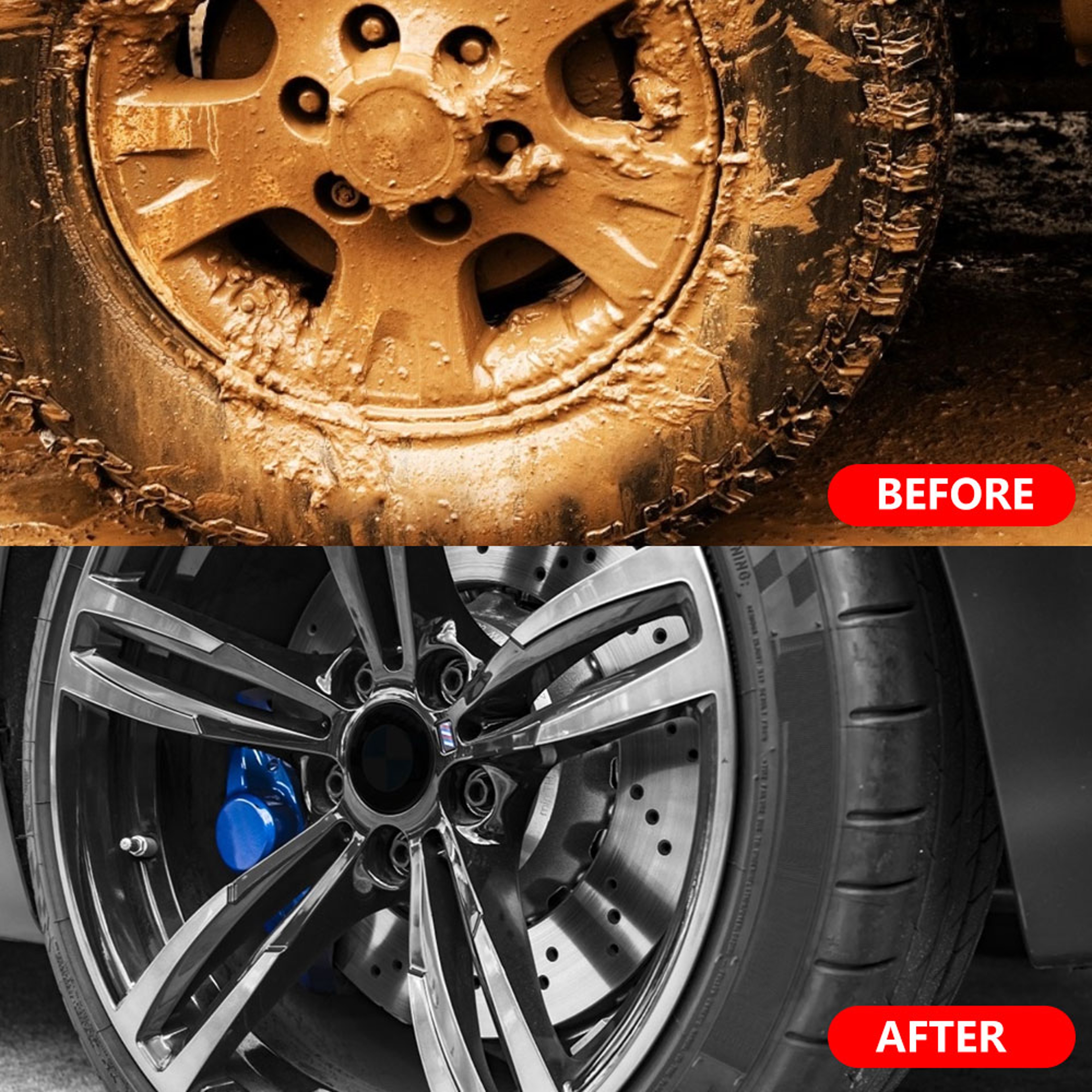 Soft Bristle Wheel Cleaning Brush Non Scratch Car Rim and Tire Detailer Tool – view 4