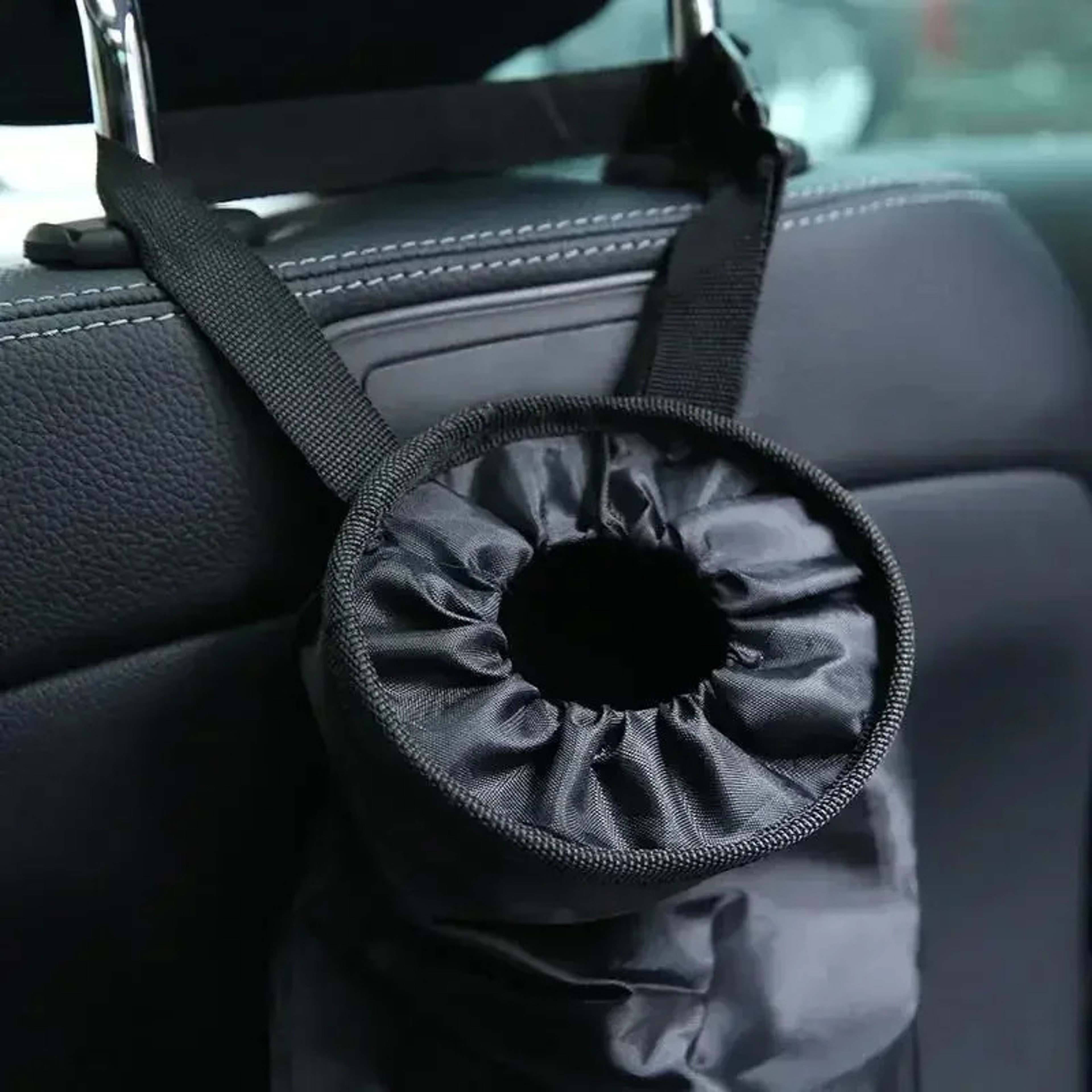 Car Trash Can with Lid Leakproof Organizer for Back Seat Headrest – view 5