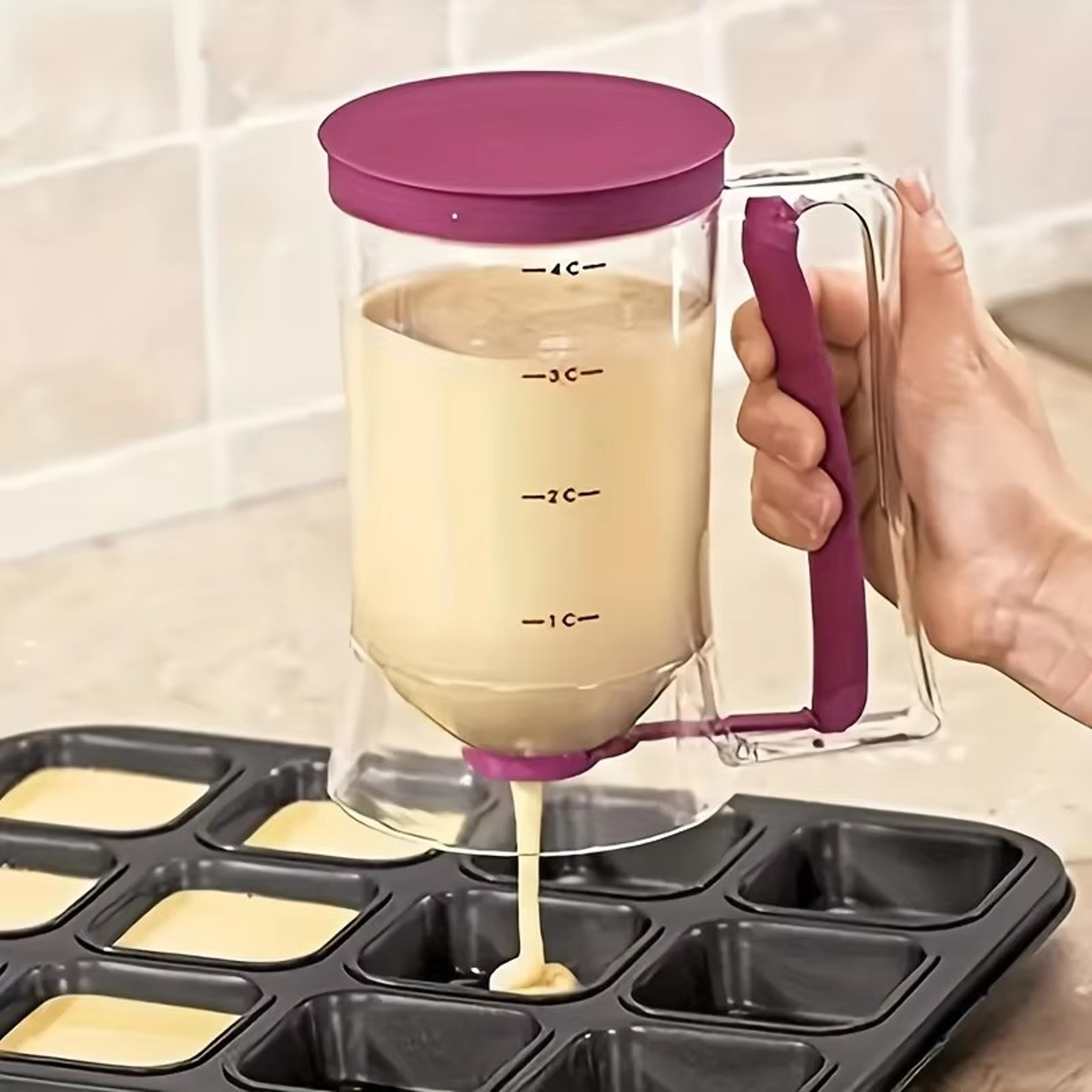 Precision Batter Dispenser Funnel For Pancakes Cupcakes  Cake Baking 4