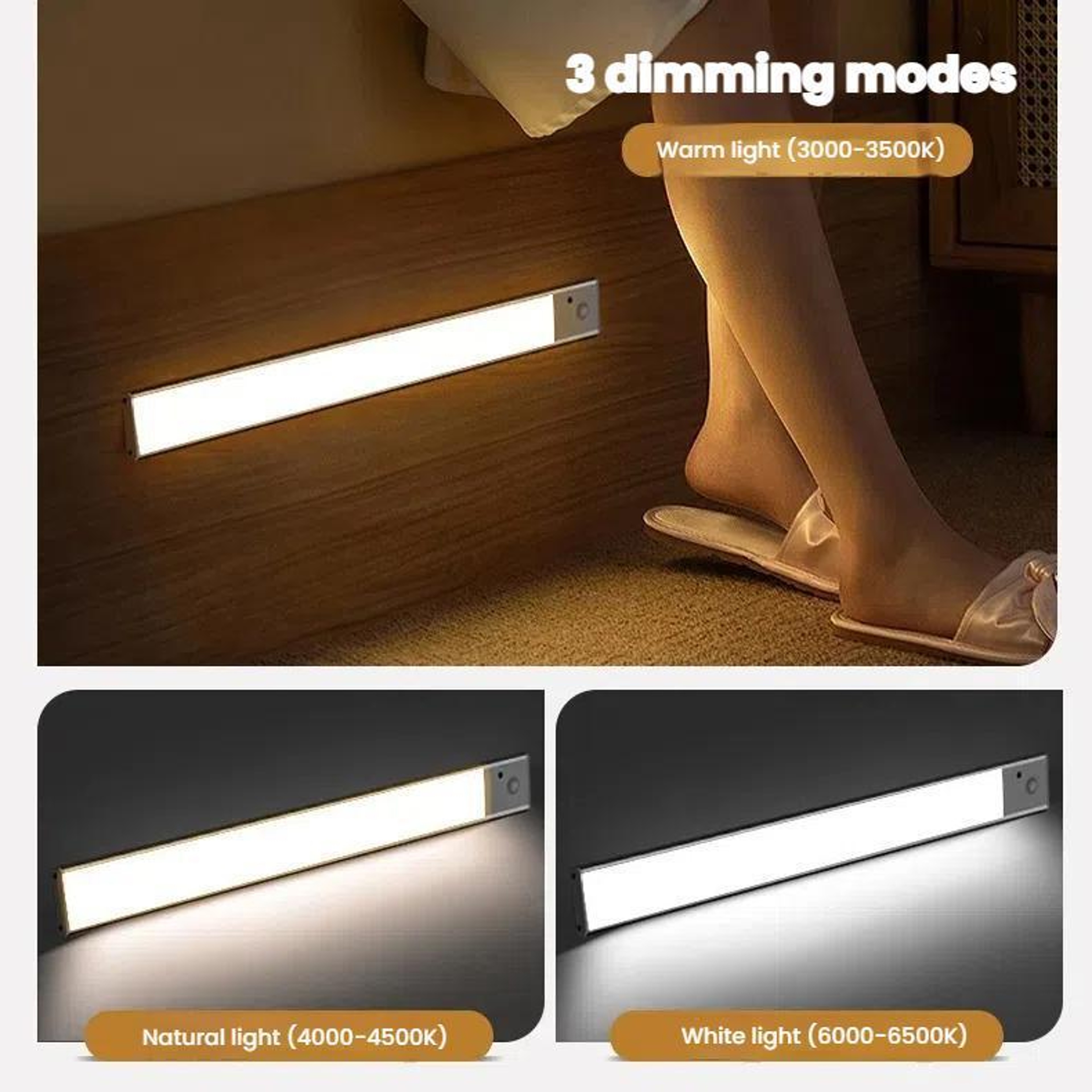 Rechargeable Motion Sensor LED Cabinet  Wardrobe Lamp With Remote Control 3
