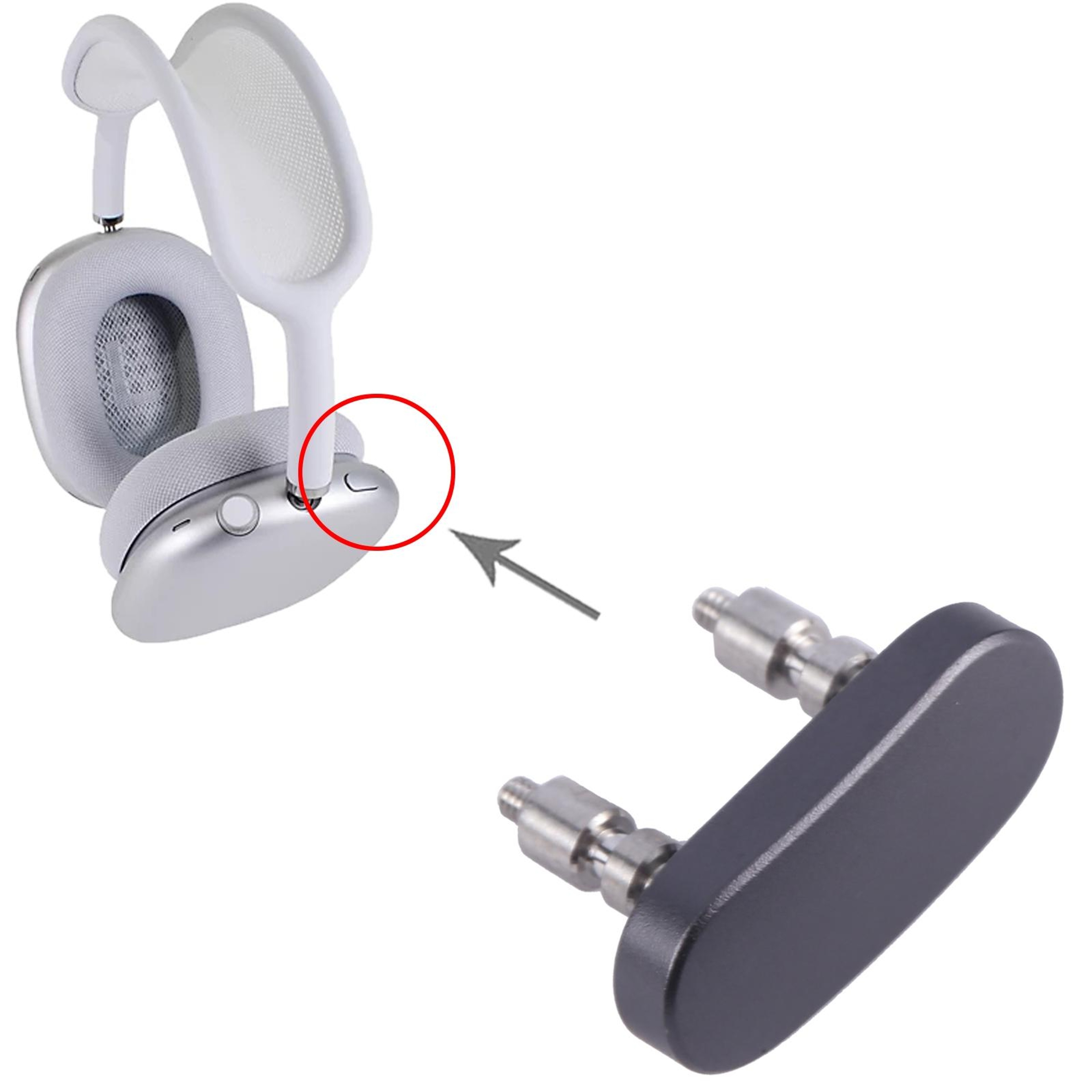 Premium AirPods Max Replacement Side Button Durable Black Repair Part 5