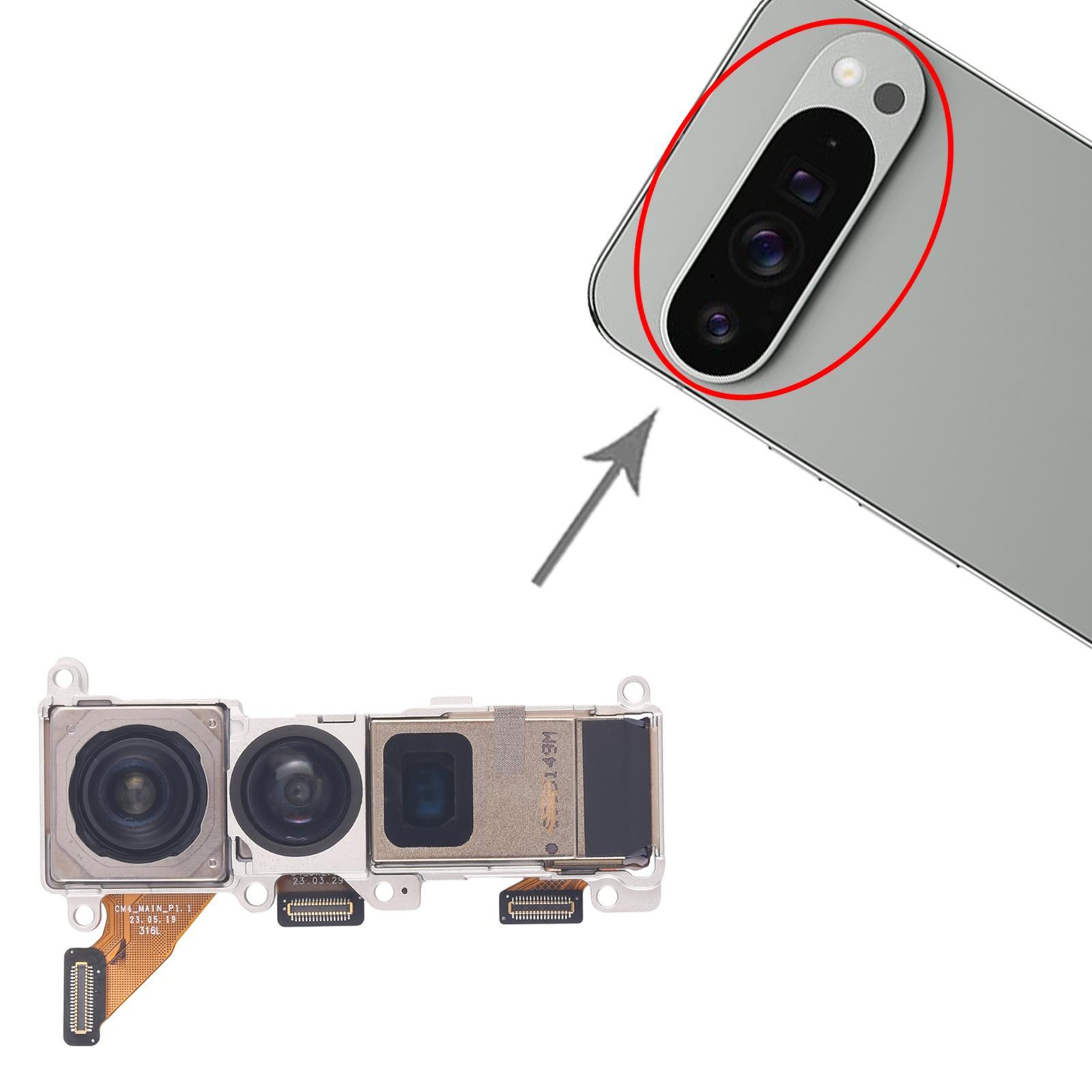 For Google Pixel 9 Pro XL Original Camera Set Periscope  Wide  Main Camera 3