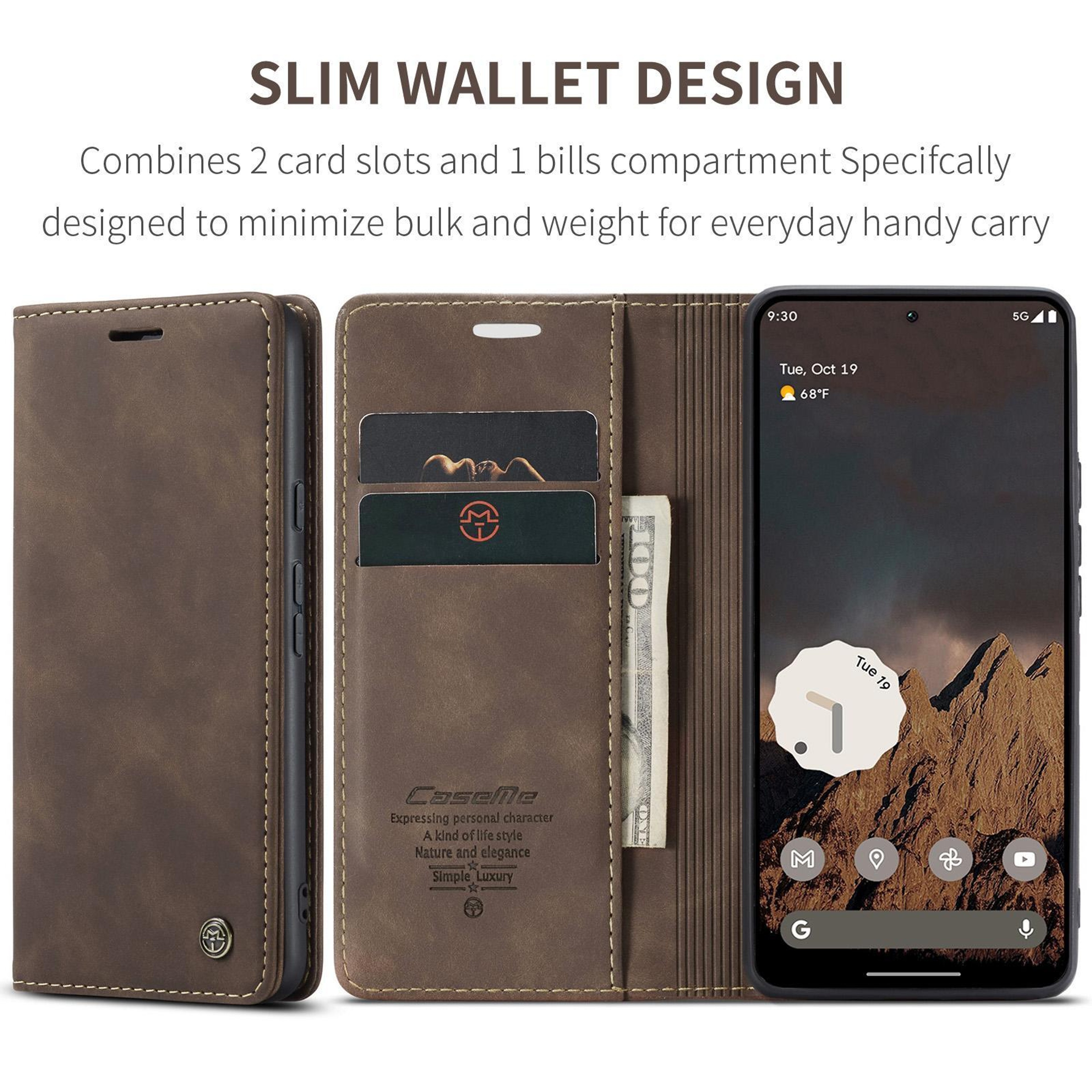 CaseMe Leather Wallet Phone Case Flip Cover With Card Holder And Kickstand 1