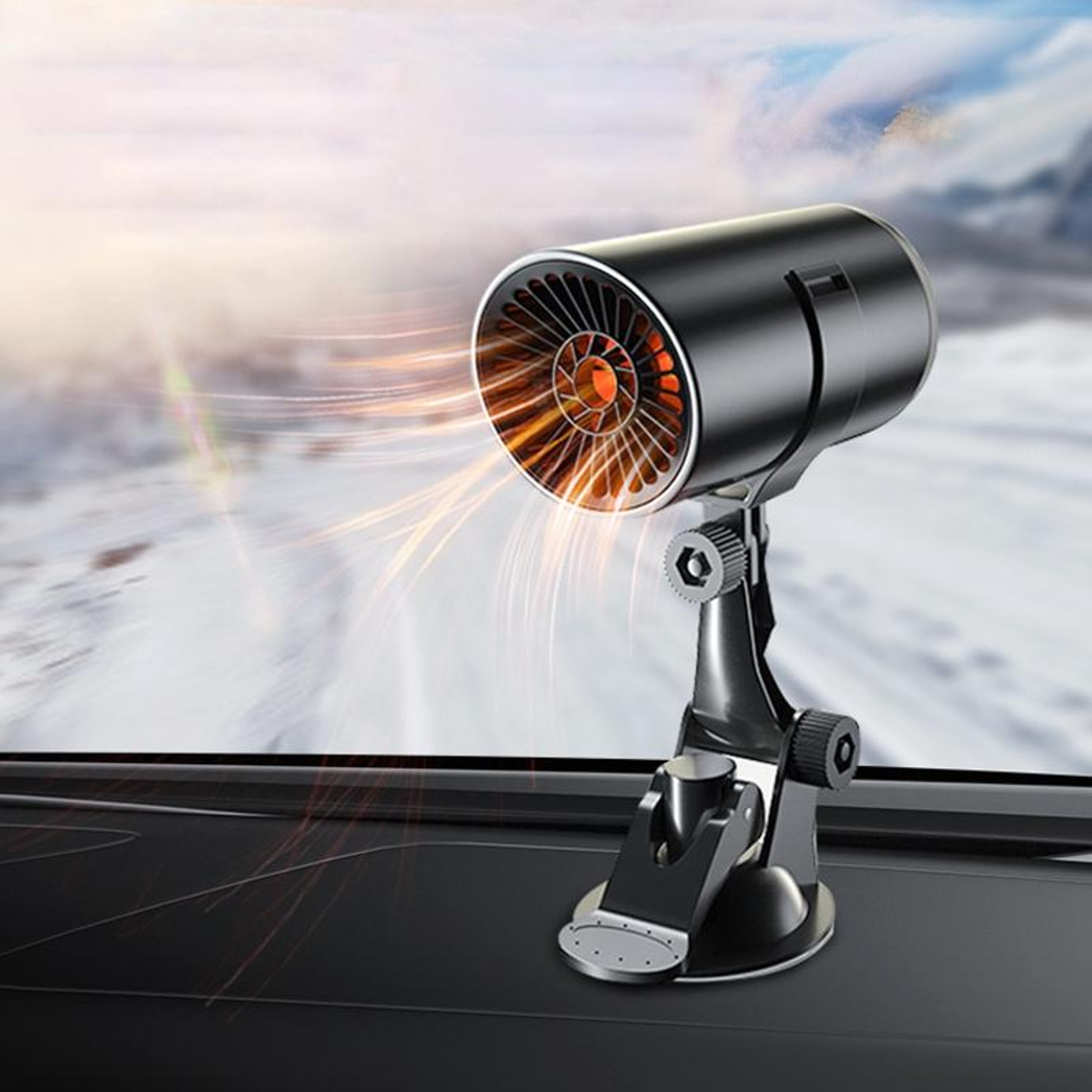 Portable Car Heater Defroster With Holder Fast Heating Windshield Defogger 4
