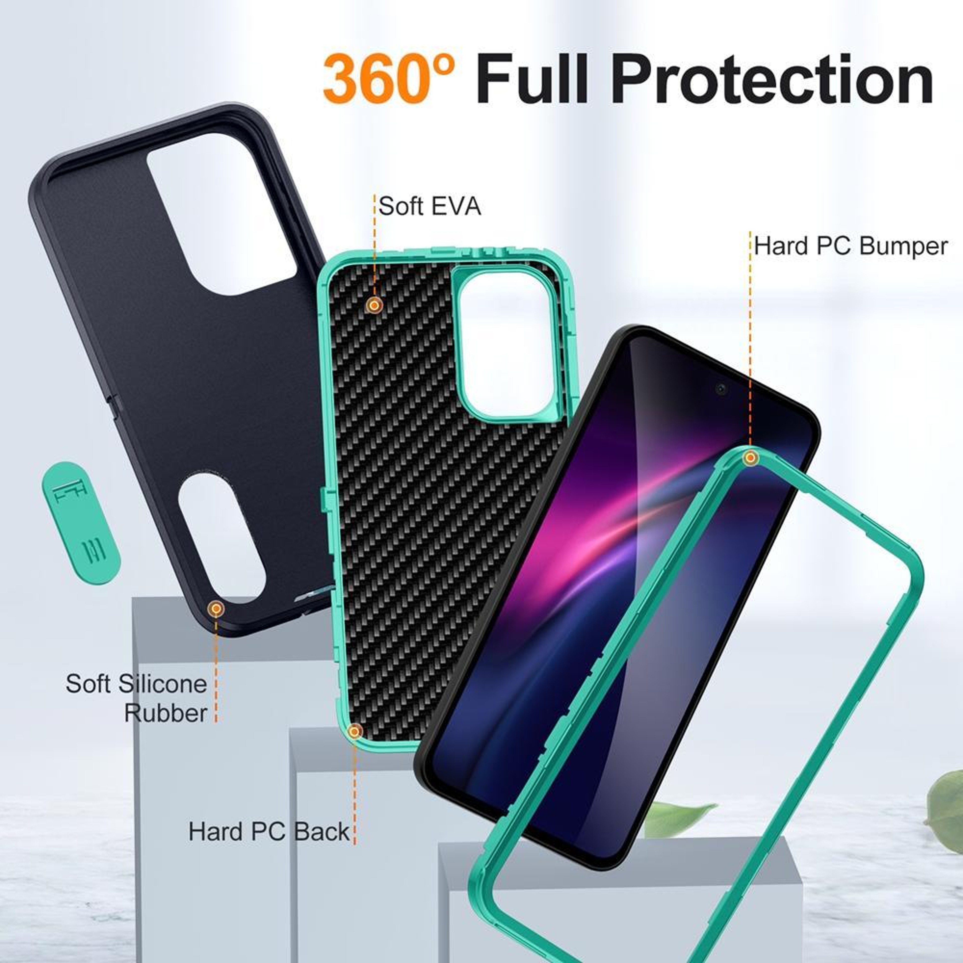Rugged Shockproof Phone Case with Built-In Stand Hybrid Silicone Armor Cover – view 4