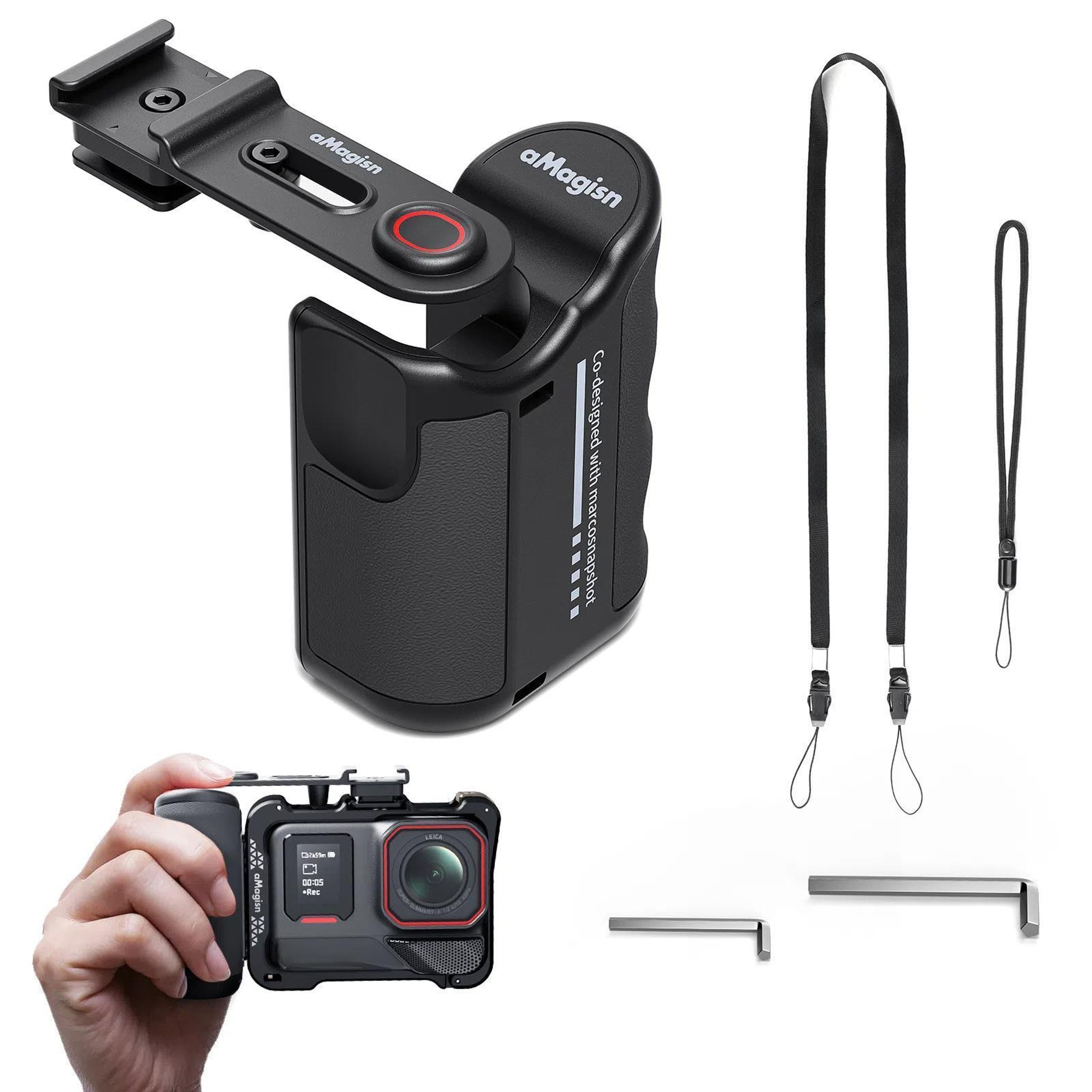Xplorer Action Camera Grip Kit With Shutter Button For GoPro DJI Insta360 Vlogging 1