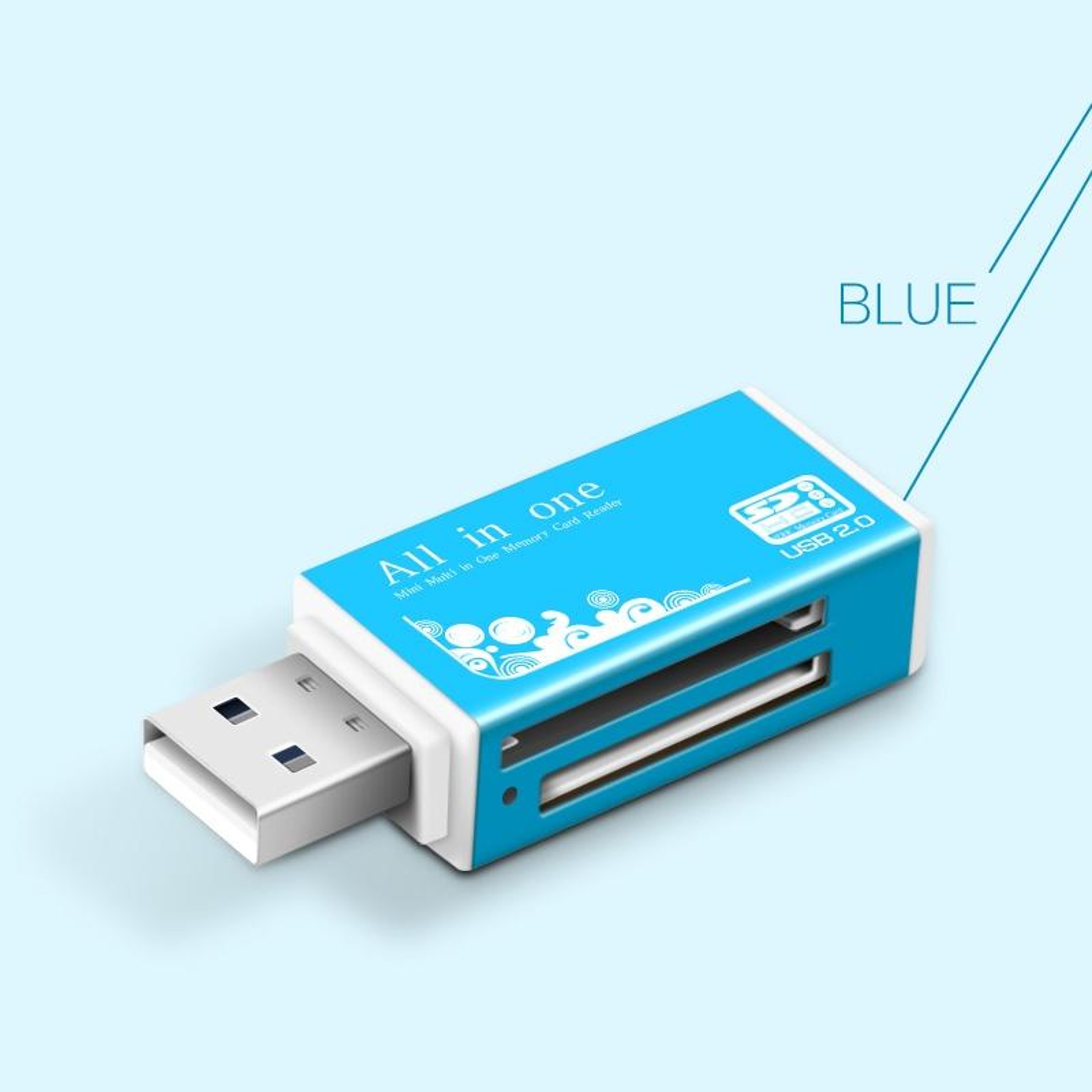 Allin1 USB Memory Card Reader For SD Micro SD MS Pro Duo High Speed Adapter 6