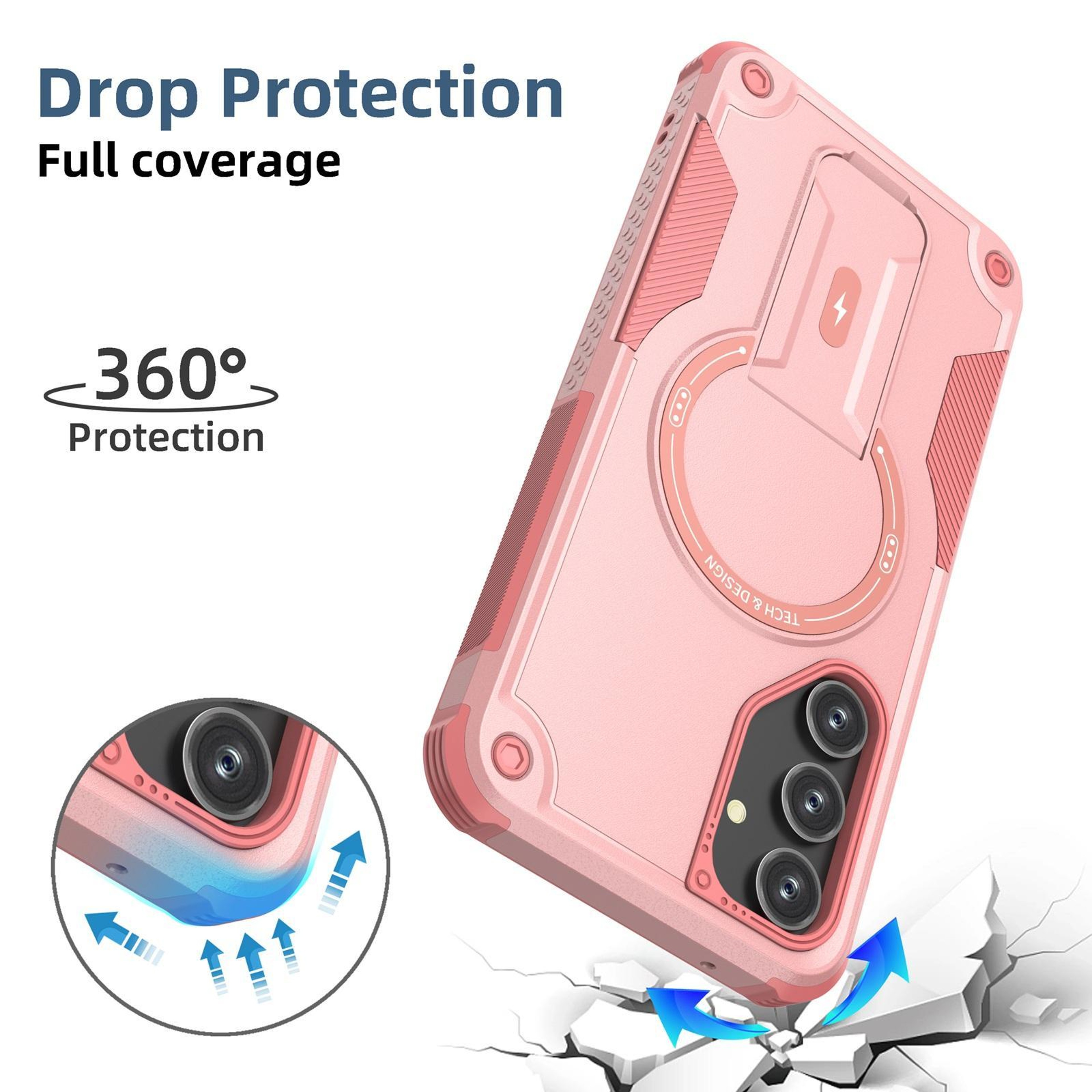 For Samsung Galaxy Armor MagSafe Holder PC Hybrid TPU Phone Case 2