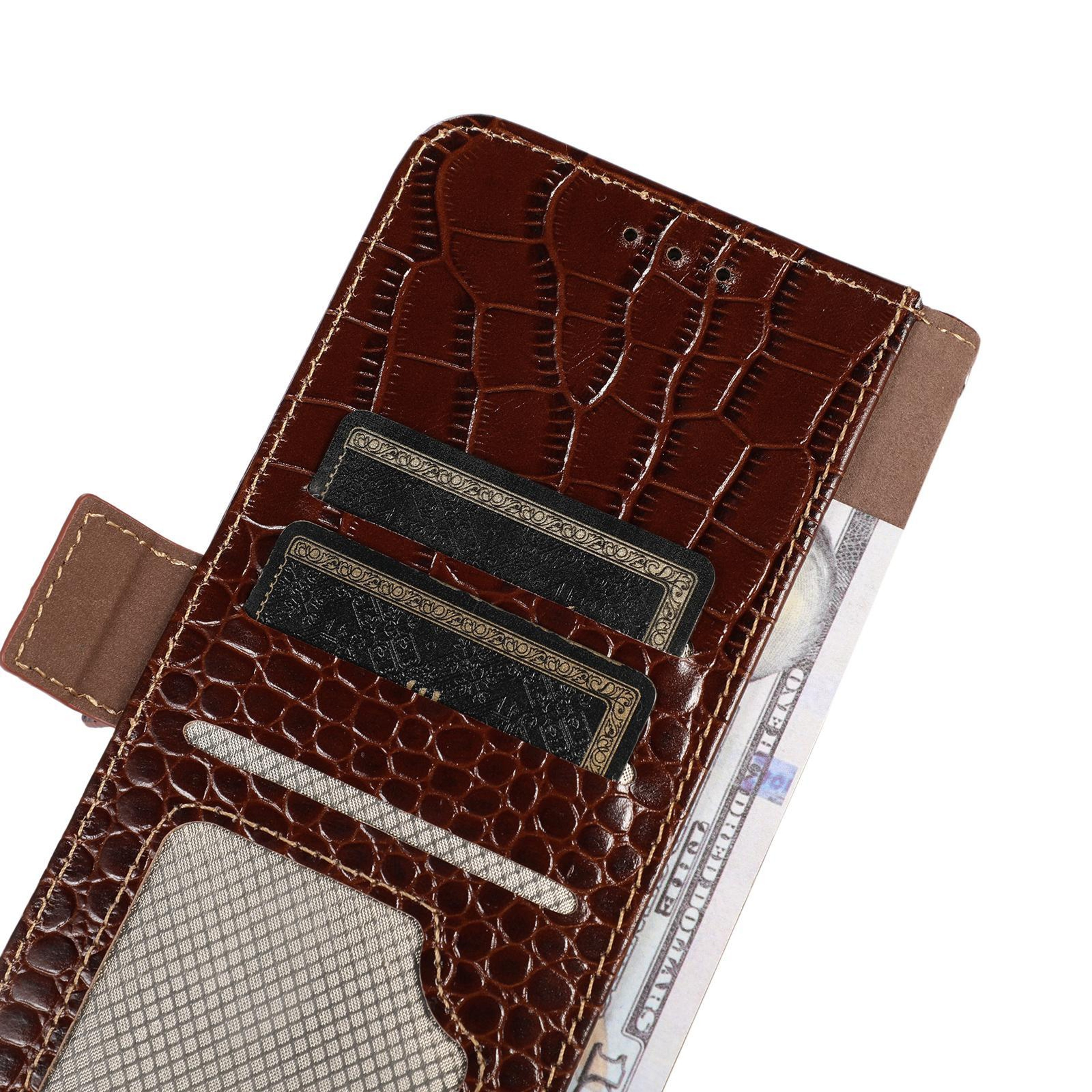 Crocodile Cowhide Leather Wallet Case with Stand for iPhone  RFID Protection – view 7
