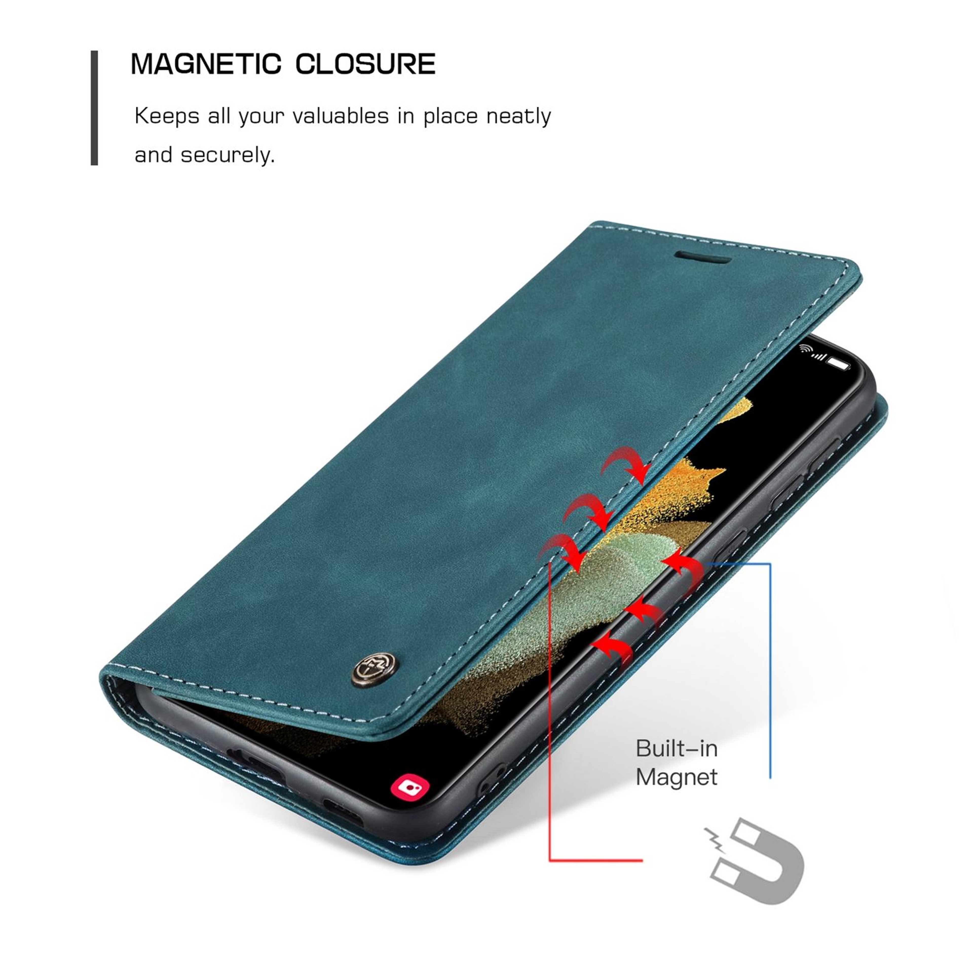 Premium Samsung Galaxy Flip Leather Case With Card Slot  Stand 6
