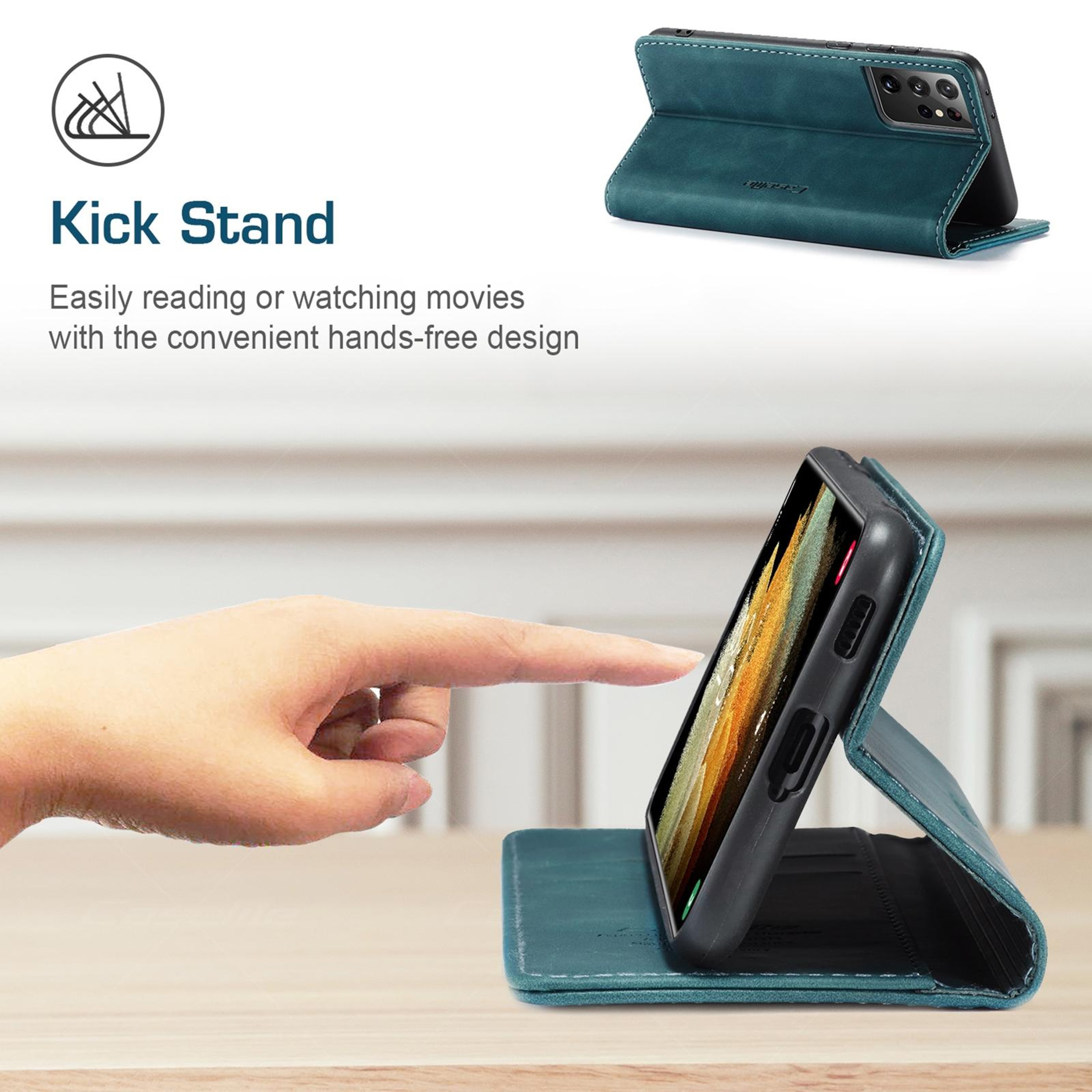 Premium Samsung Galaxy Flip Leather Case With Card Slot  Stand 8