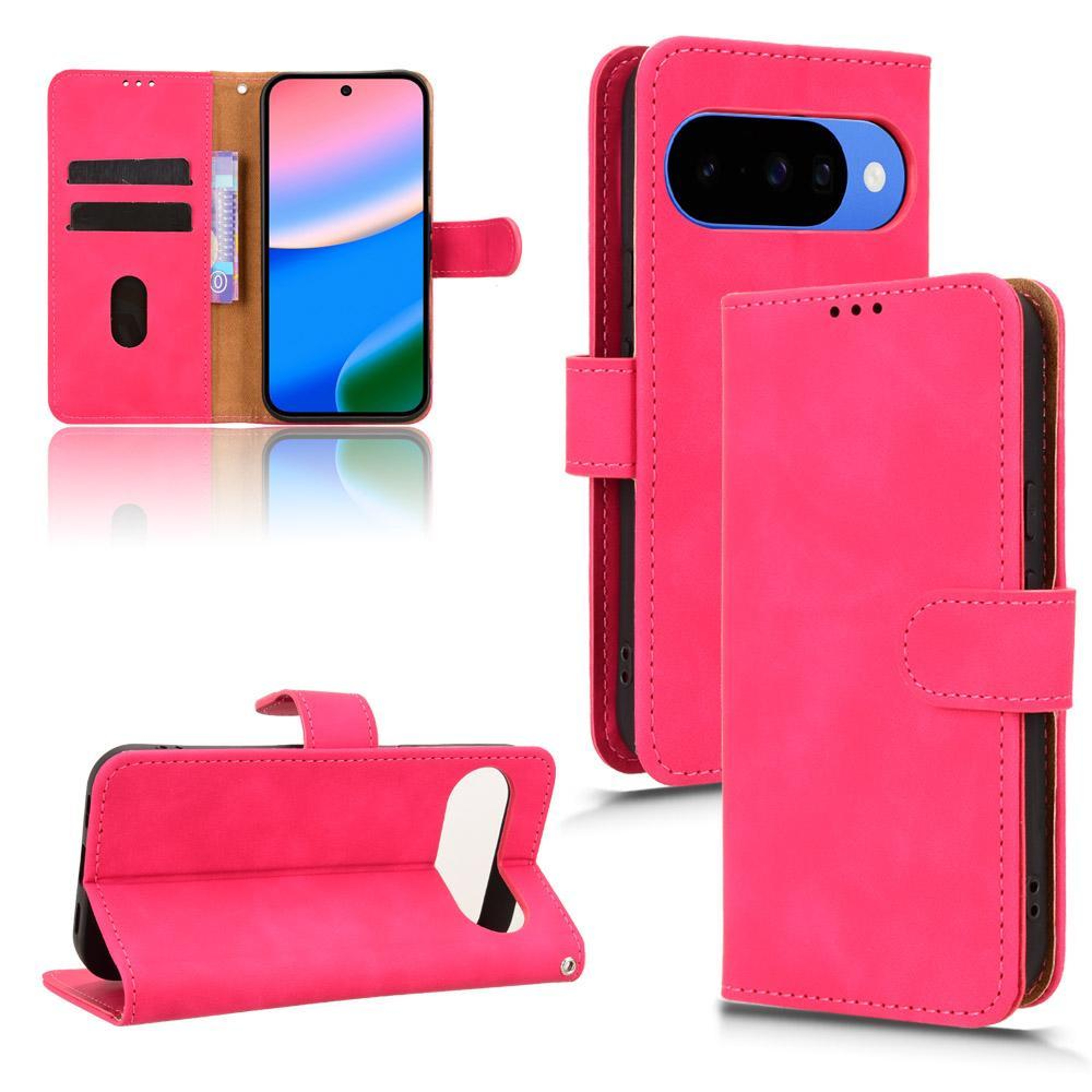 Magnetic Flip Leather Wallet Case for Google Pixel Skin Feel Shockproof Cover – view 15