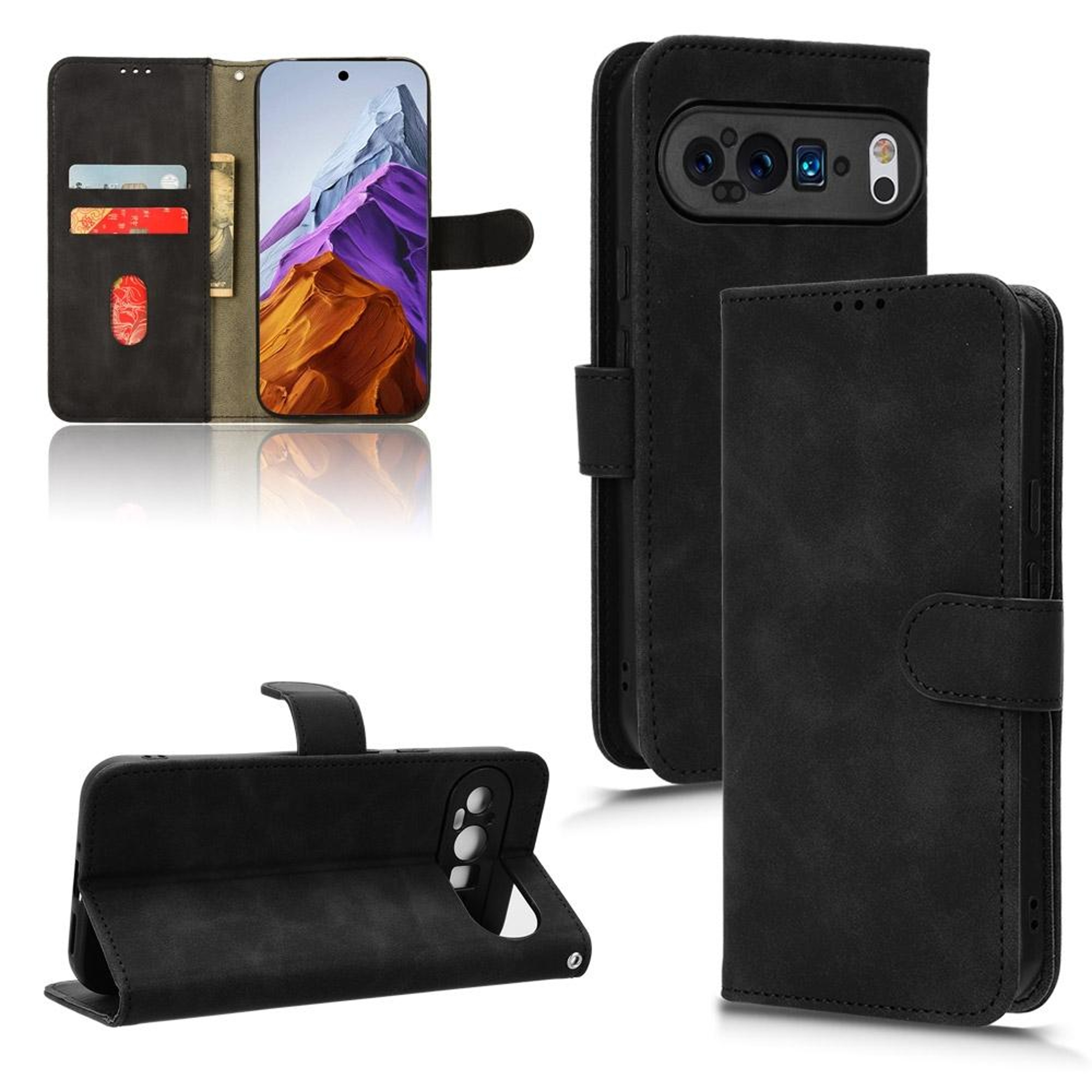Magnetic Flip Leather Wallet Case for Google Pixel Skin Feel Shockproof Cover – view 22