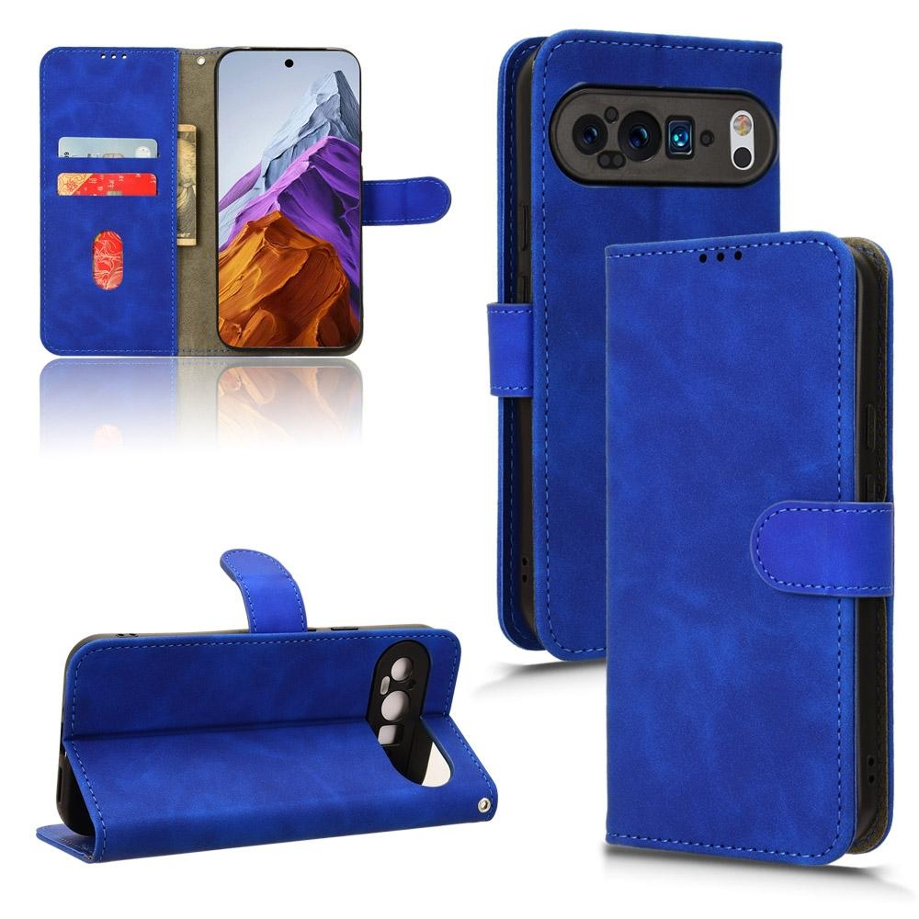 Magnetic Flip Leather Wallet Case for Google Pixel Skin Feel Shockproof Cover – view 23