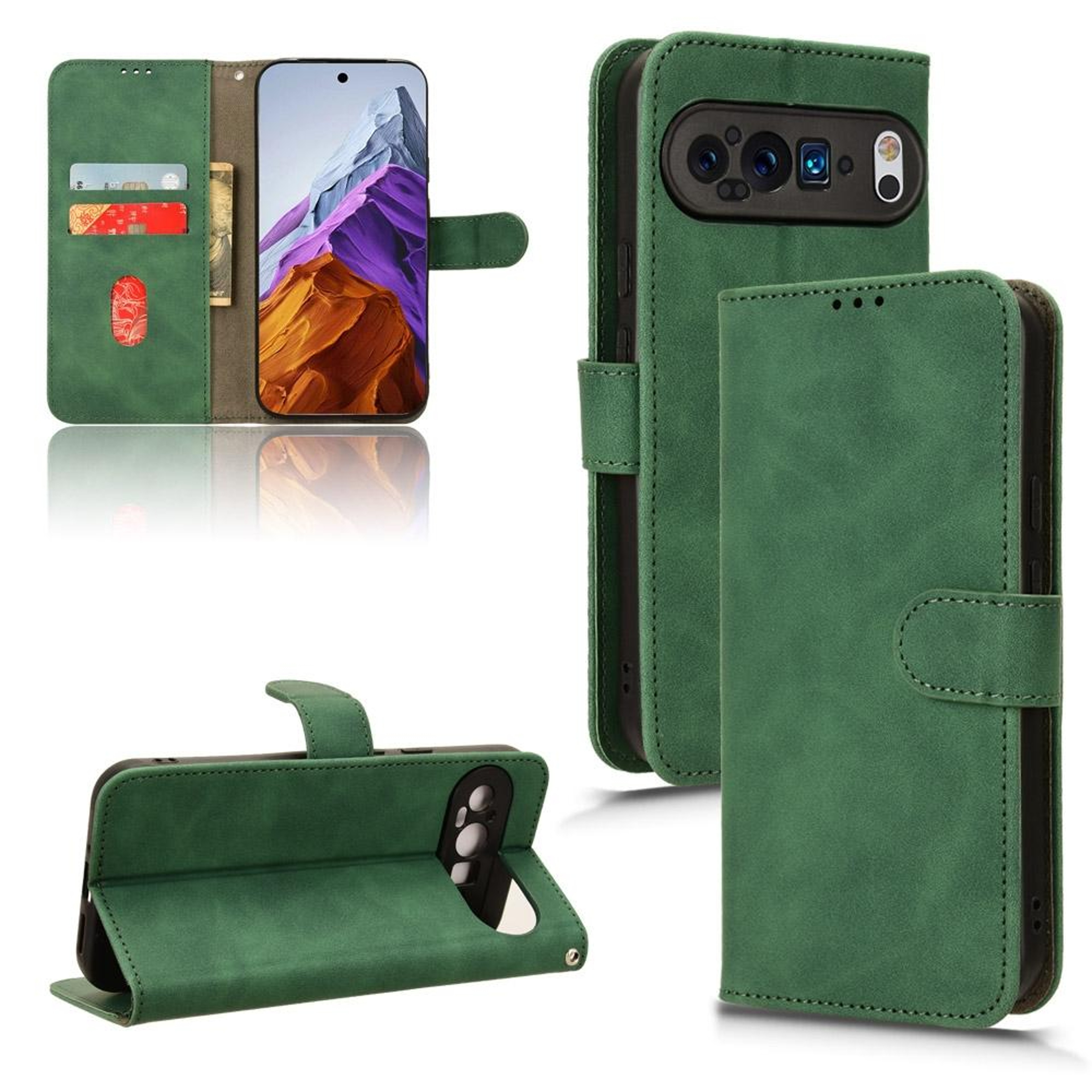 Magnetic Flip Leather Wallet Case for Google Pixel Skin Feel Shockproof Cover – view 24