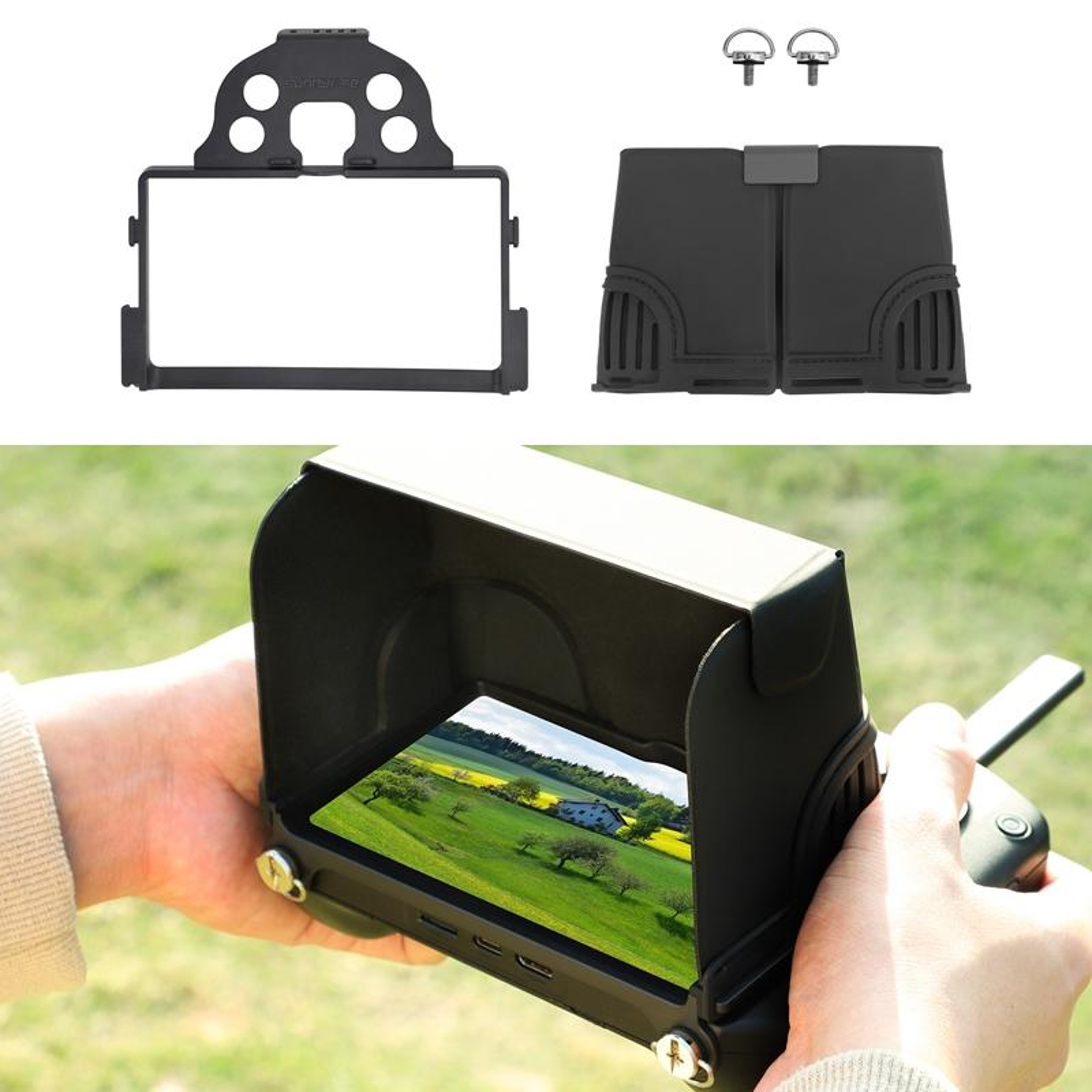 DJI RC Plus 2 Sunshade Cover with Screen Protection Foldable Anti-Glare Remote Shield – view 11