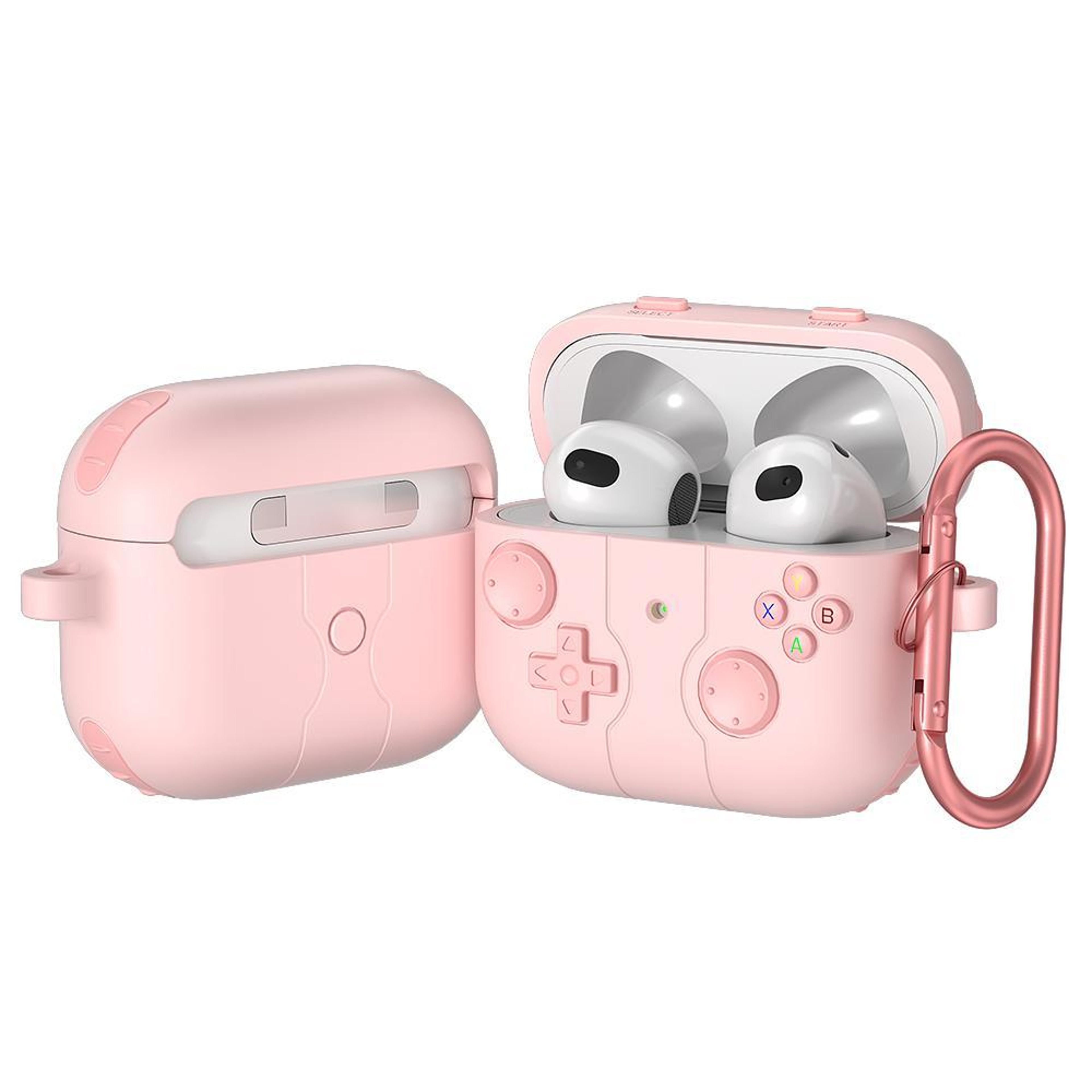Game Console Style AirPods Pro Case With Carabiner  Silicone Protective Cover For Everyday Carry 11
