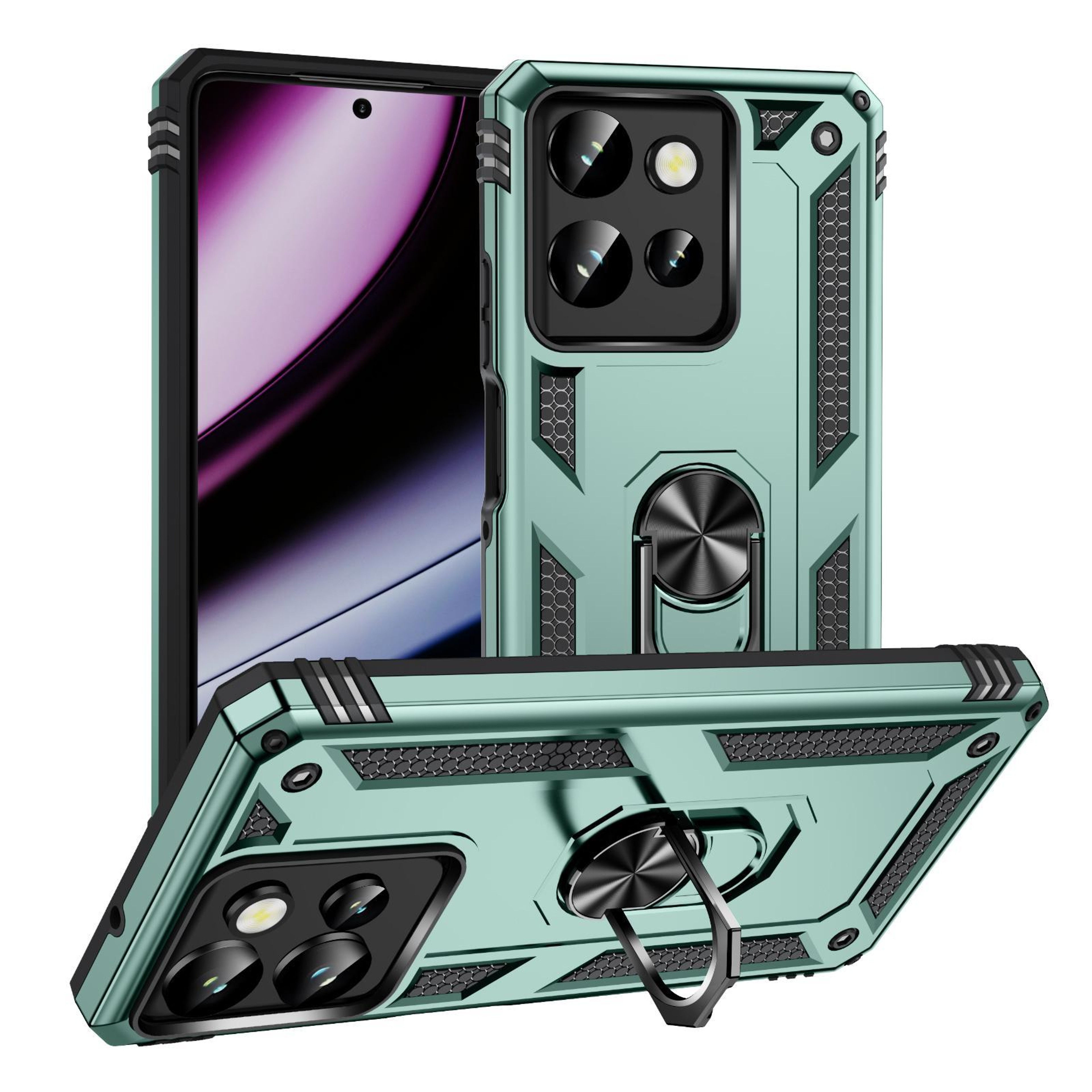 Motorola Edge  Shockproof TPU PC Case With Ring Holder Kickstand Protective Cover 25
