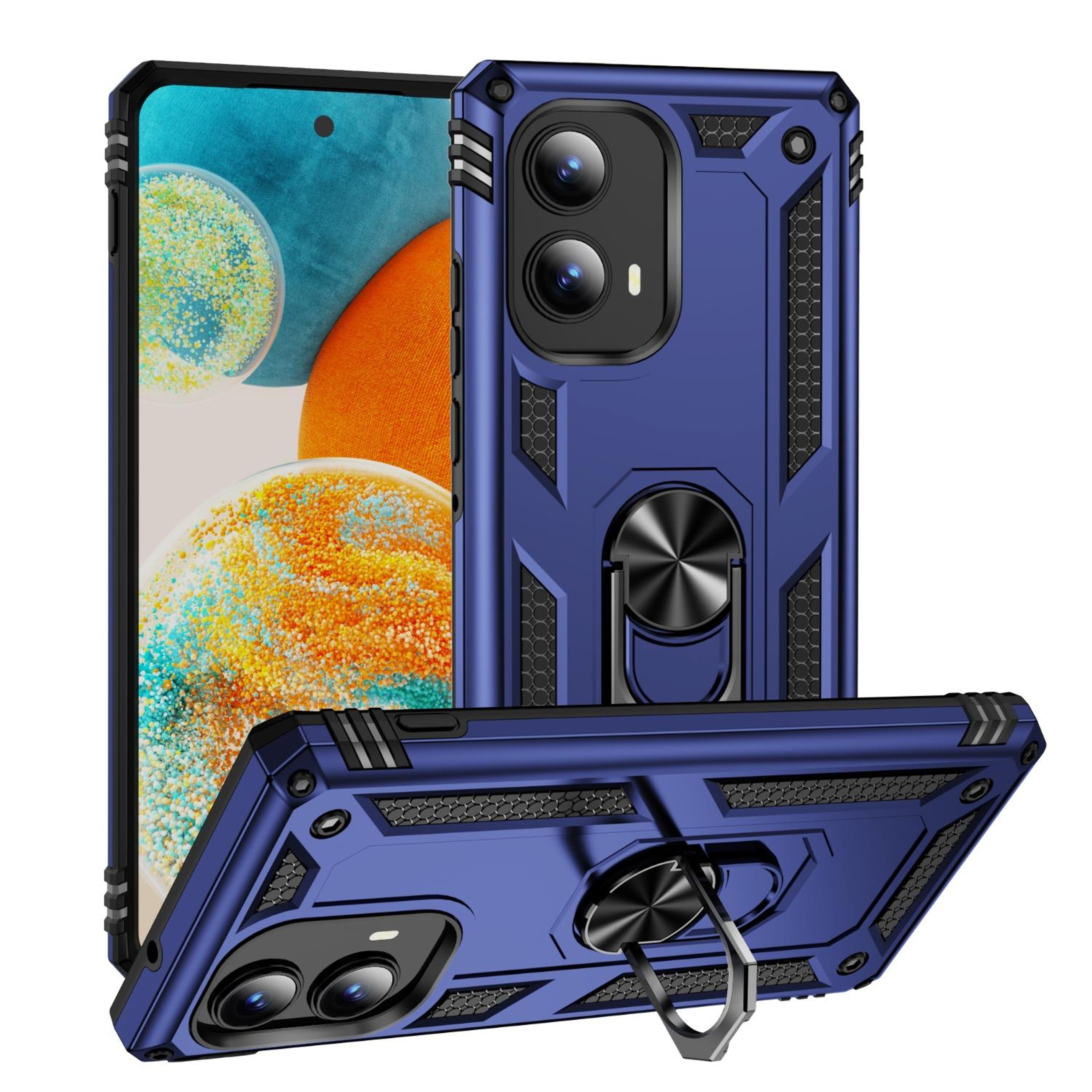 Motorola Edge  Shockproof TPU PC Case With Ring Holder Kickstand Protective Cover 29
