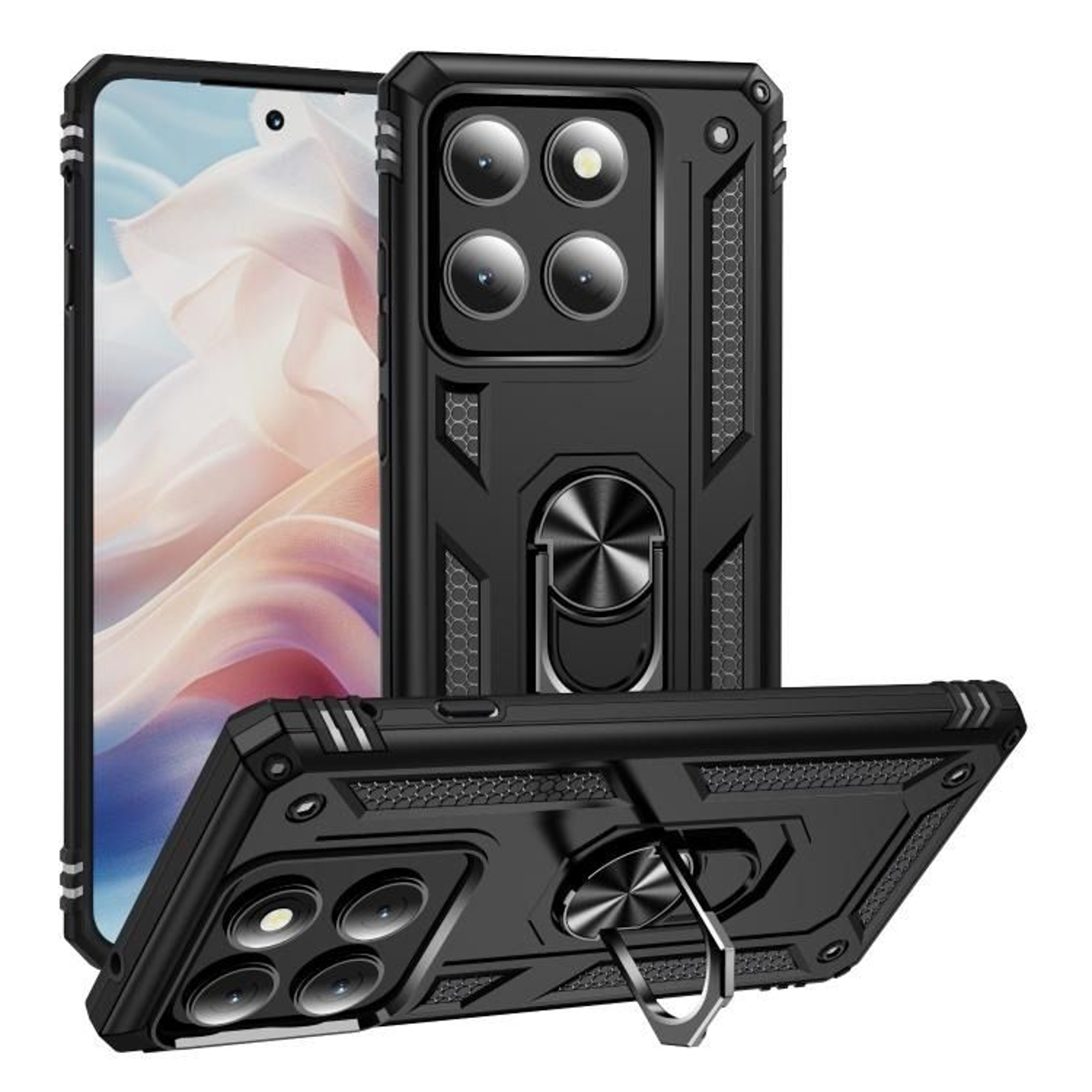 Motorola Edge 5G Shockproof Phone Case With Ring Holder Protective Cover 12