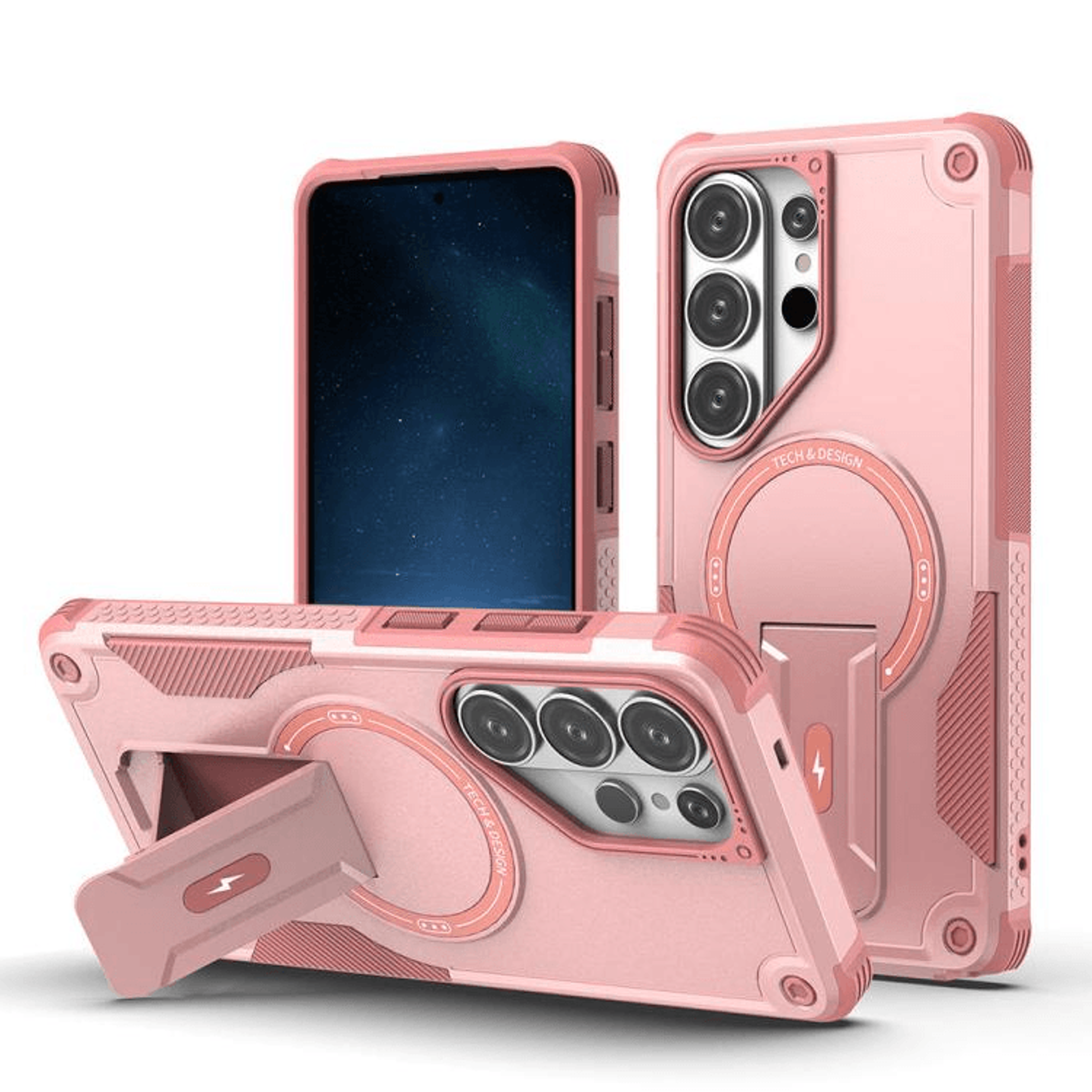 Samsung Galaxy MagSafe Phone Case Armor Hybrid Cover With Kickstand  Shockproof Protection 0