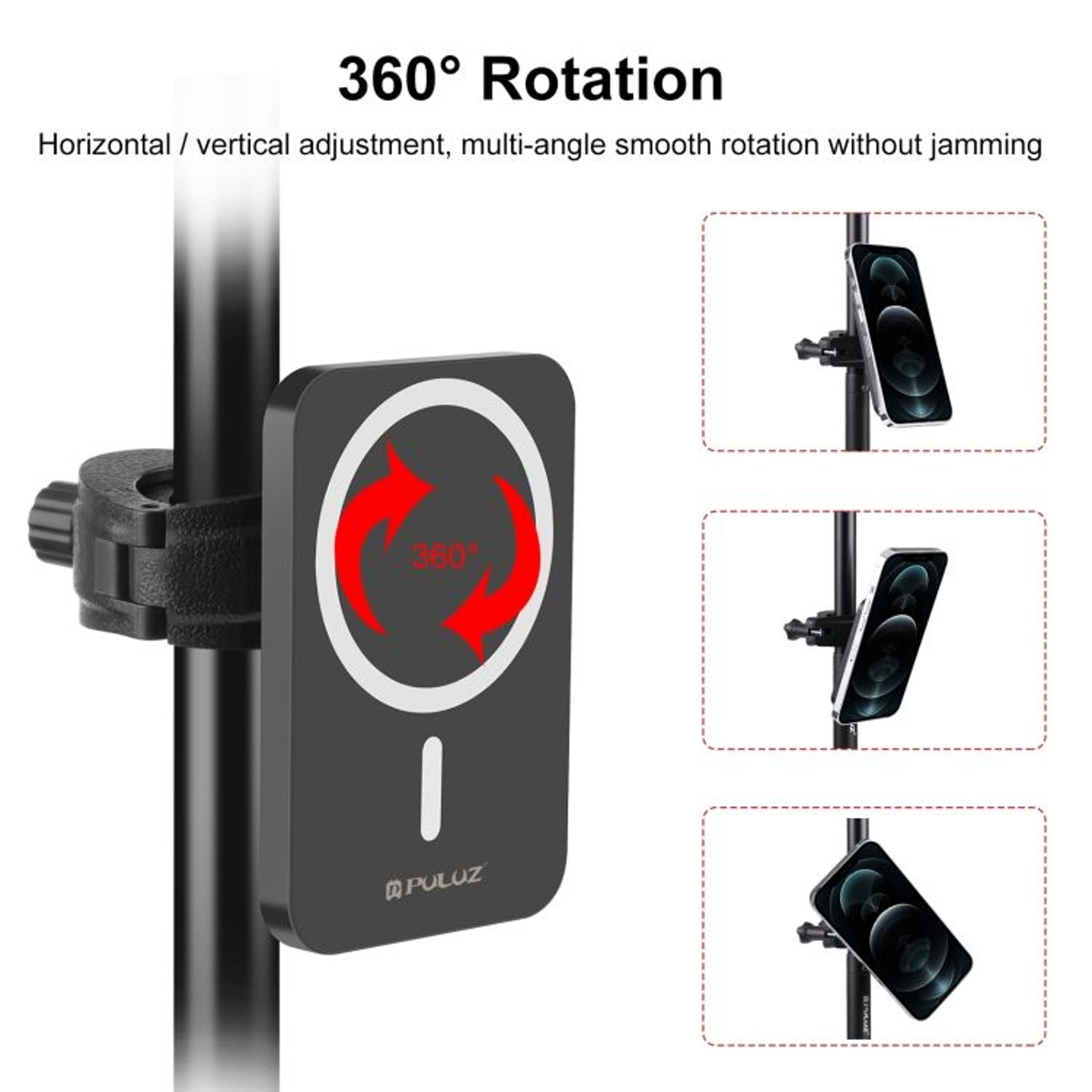 Magnetic Wireless Charger Phone Clamp Holder 15W Fast MagSafe Vlogging Mount 3
