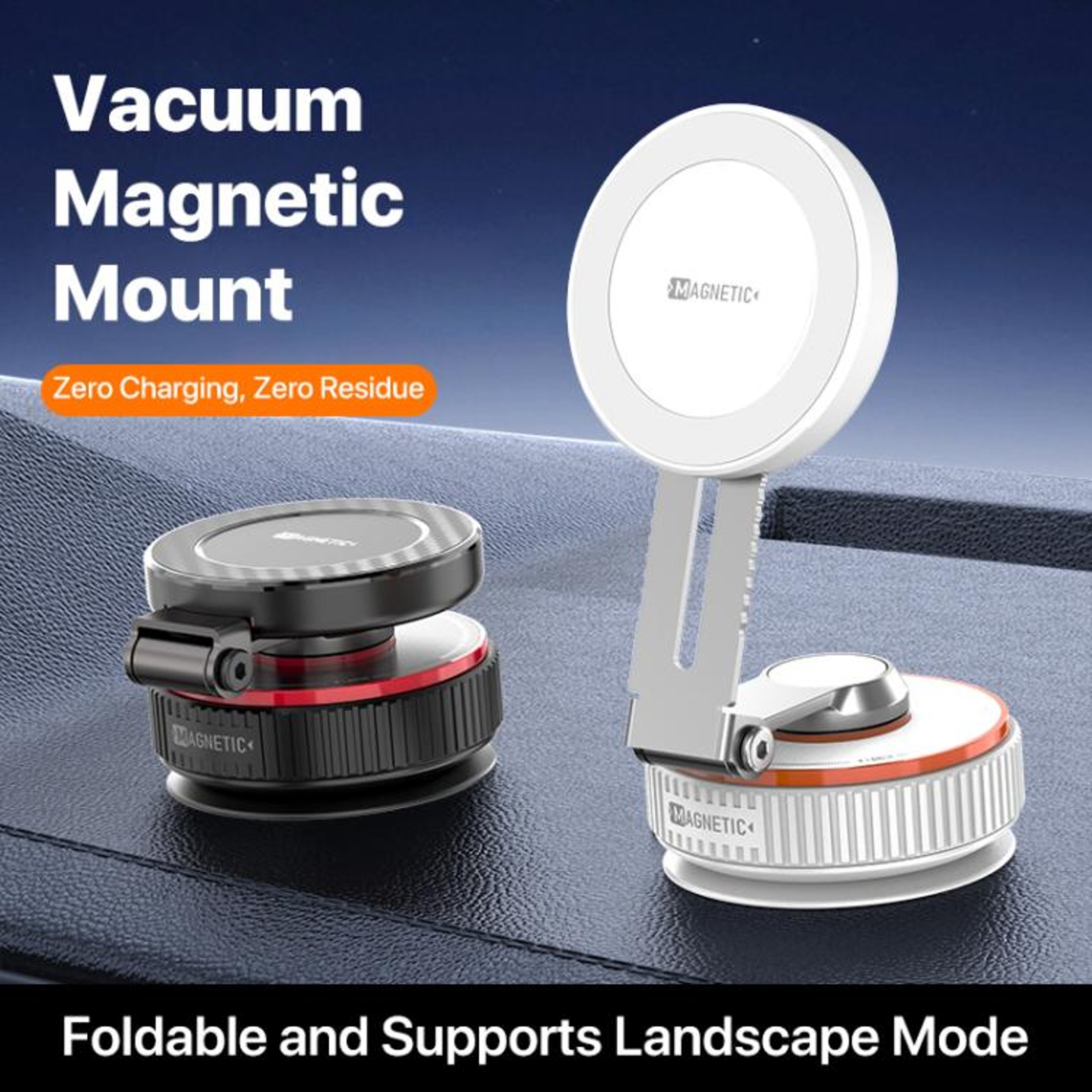 360 Rotating Magnetic Phone Holder With Vacuum Suction Car Mount 3