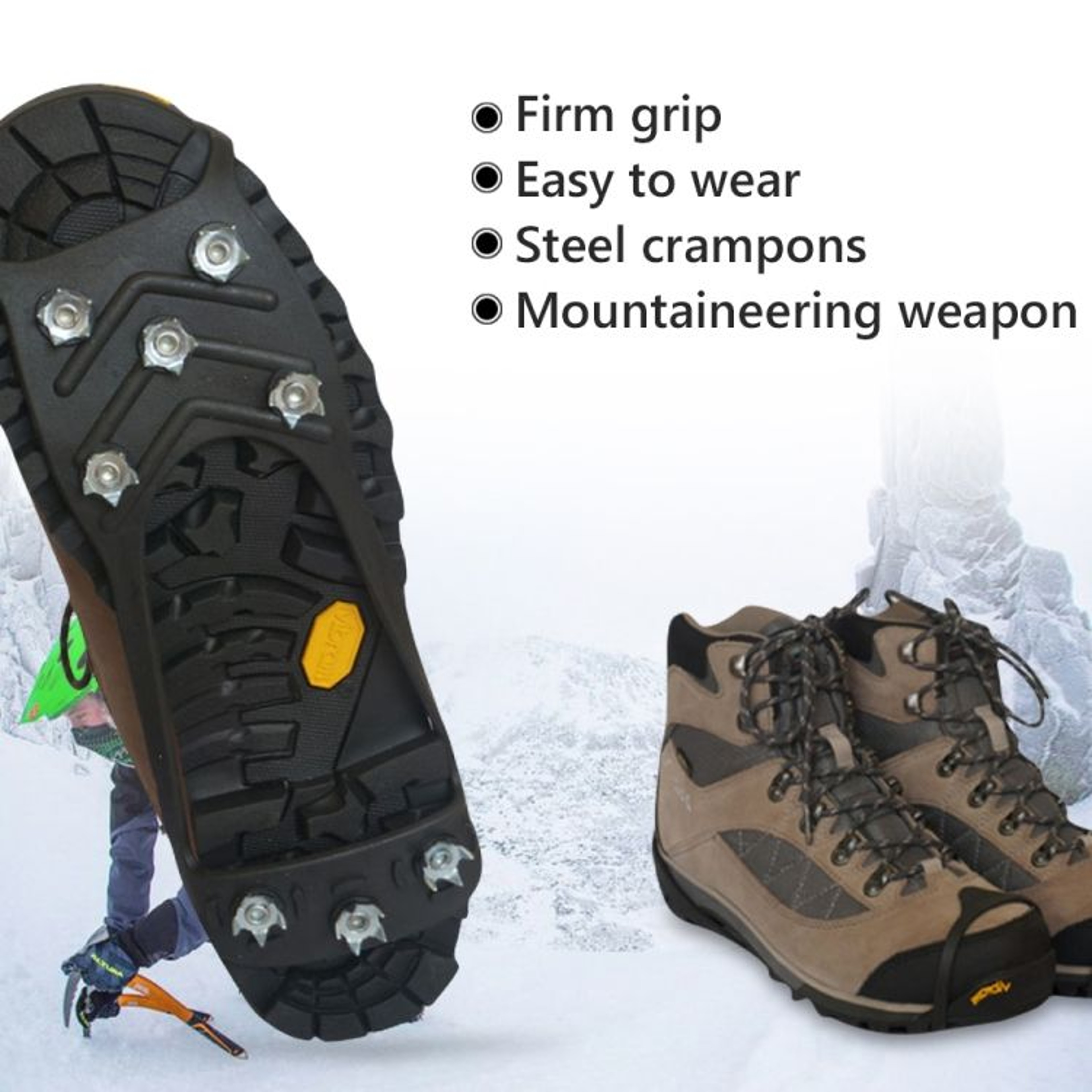 8 Teeth Ice Claw AntiSlip Shoe Covers For Snow  Ice Grip Durable Winter Traction Cleats 4