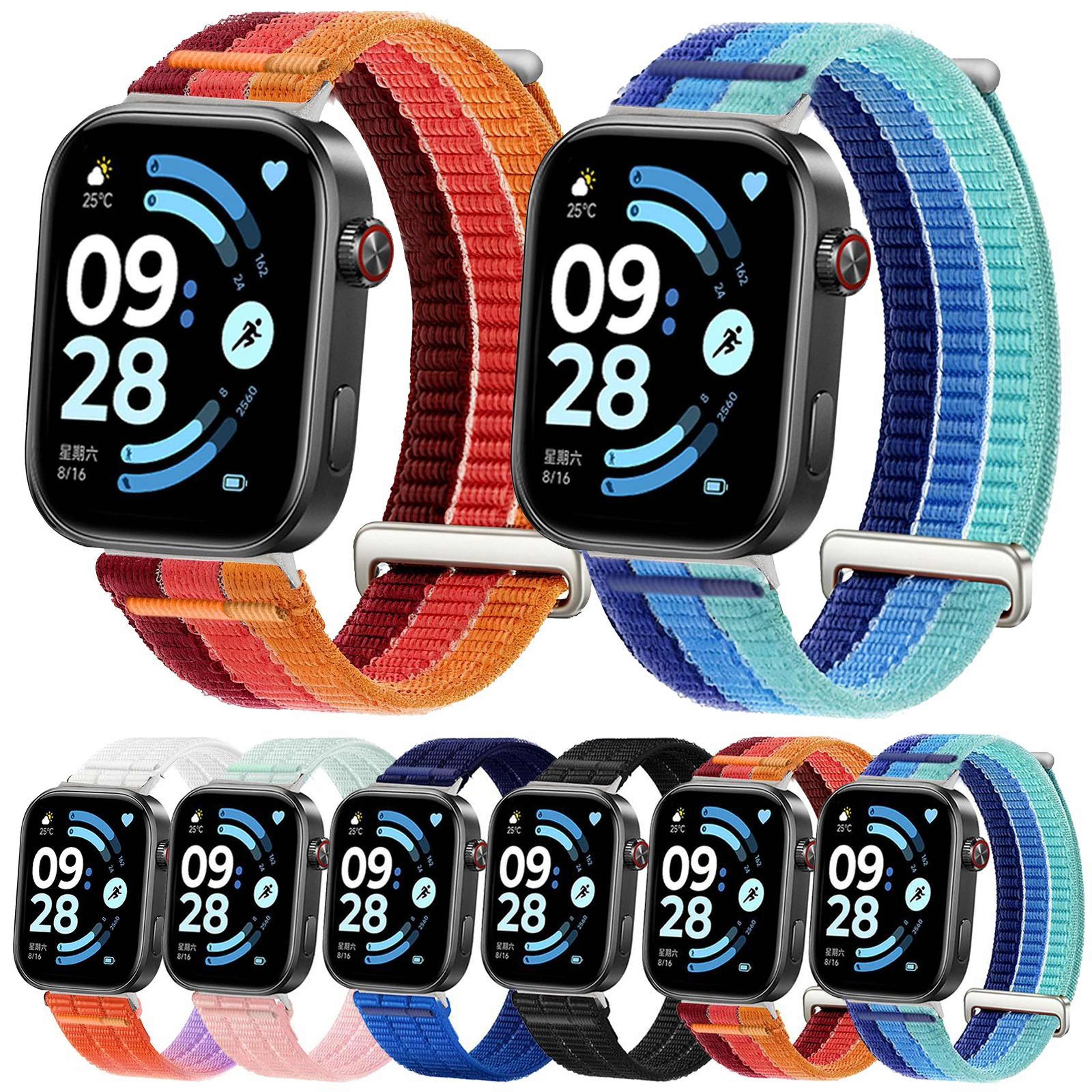 Breathable Nylon Loop Watch Band for Redmi Watch  and Xiaomi Band Pro Adjustable Sport Strap – view 2