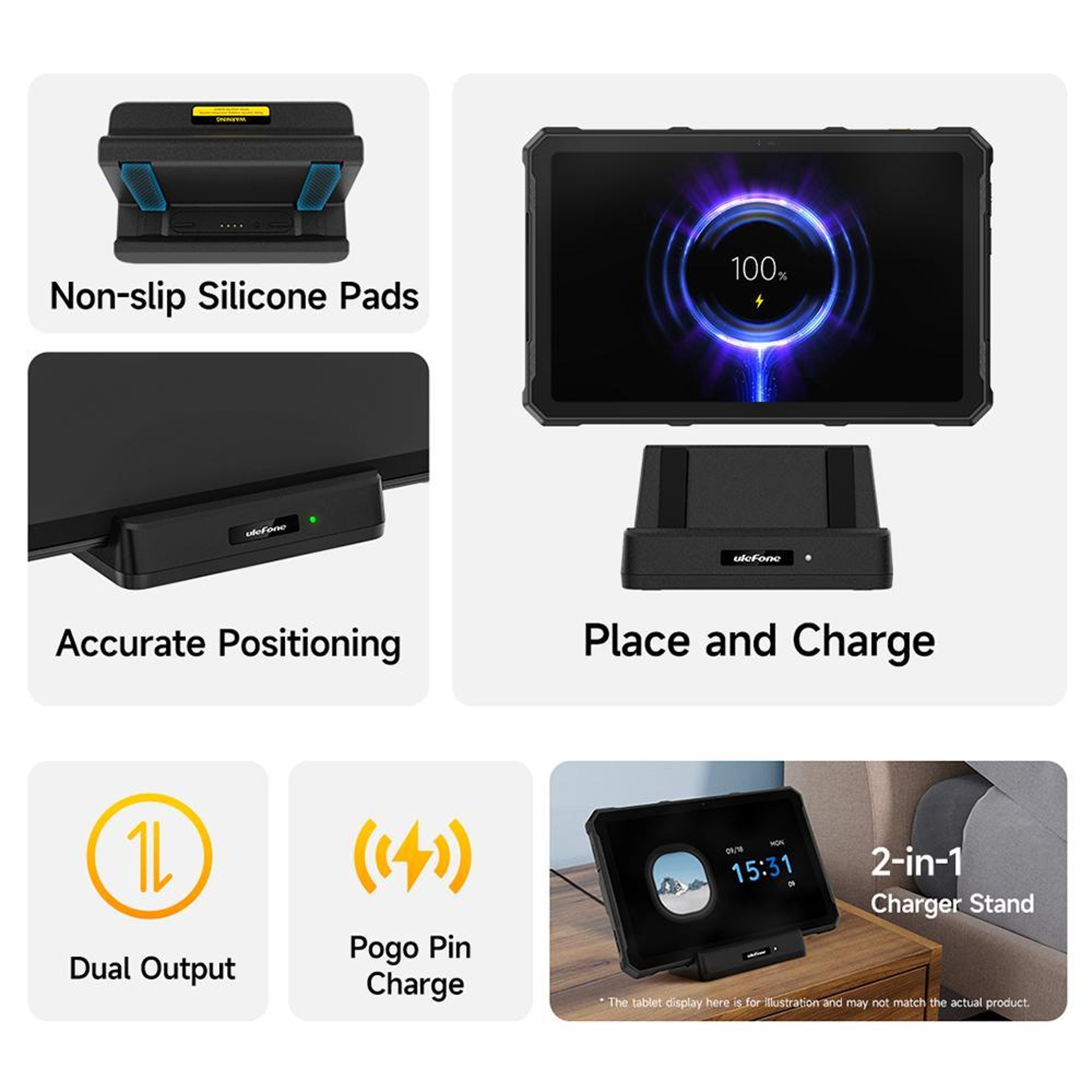 AirCooled Wireless Charger Stand Fast Charging Dock For IPhone  Android 7