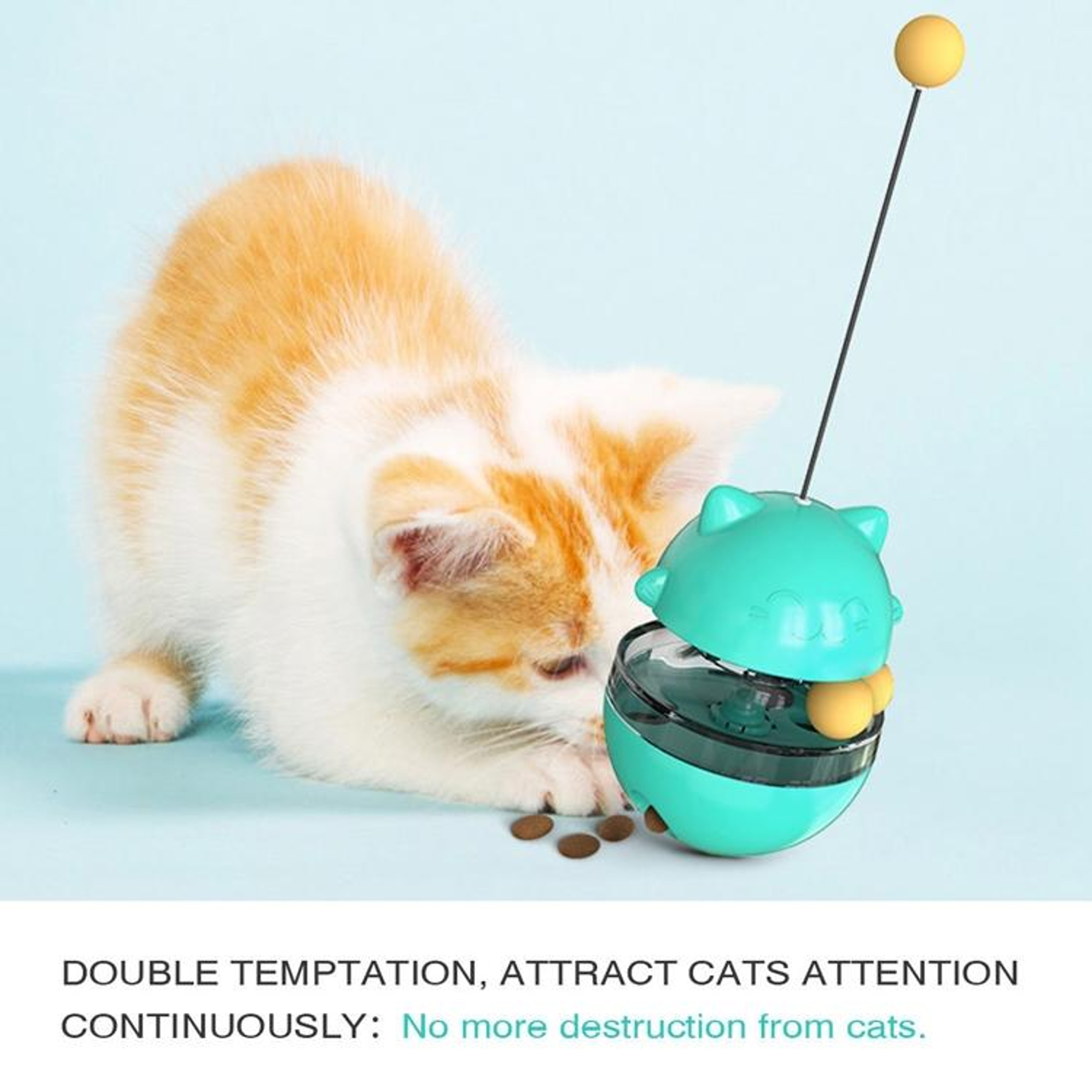 Interactive Cat Treat Dispensing Ball Toy Slow Feeder Puzzle Tumbler For Active Cats 10