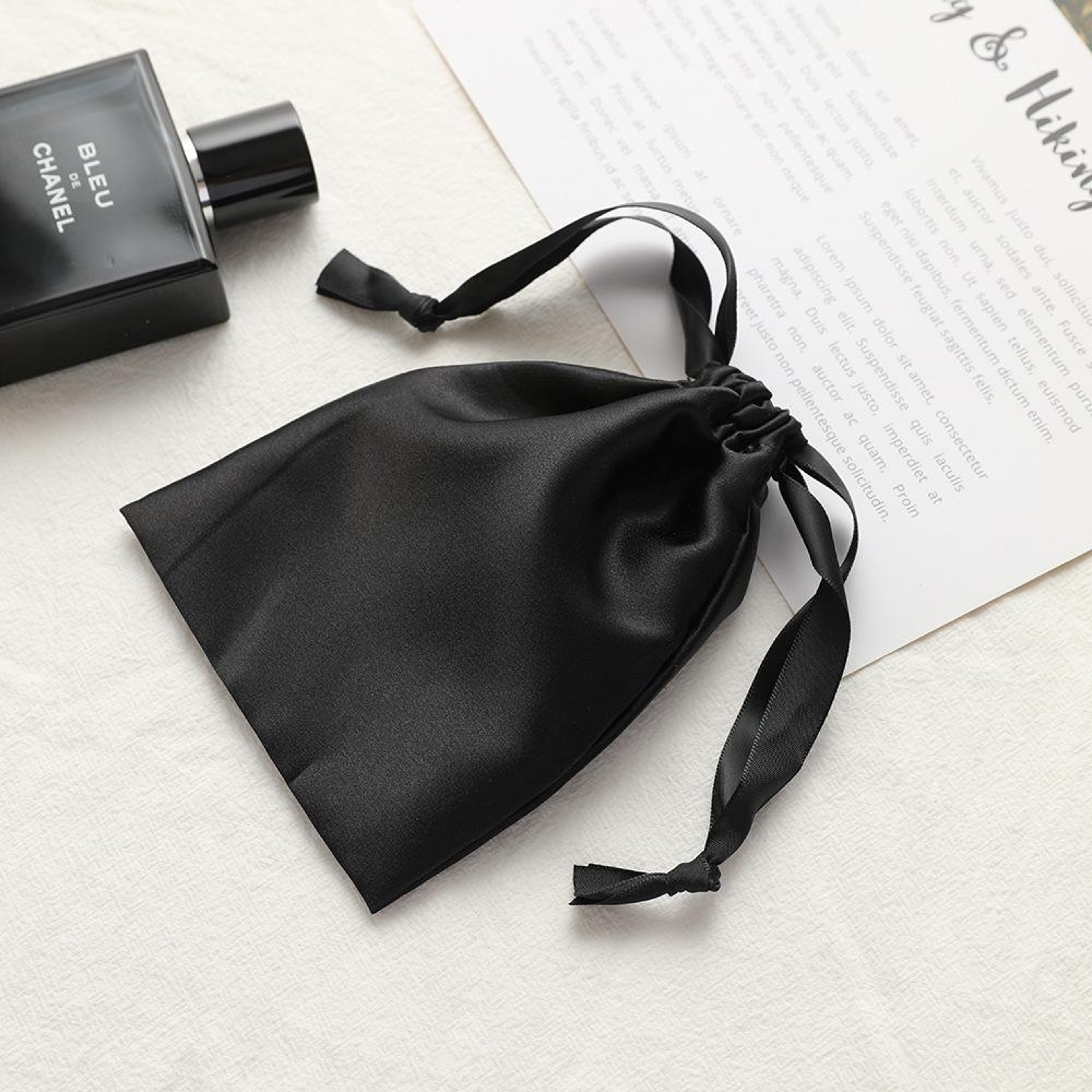 Luxury Faux Silk Satin Jewelry Pouch Drawstring Gift Bags Reusable Storage 0
