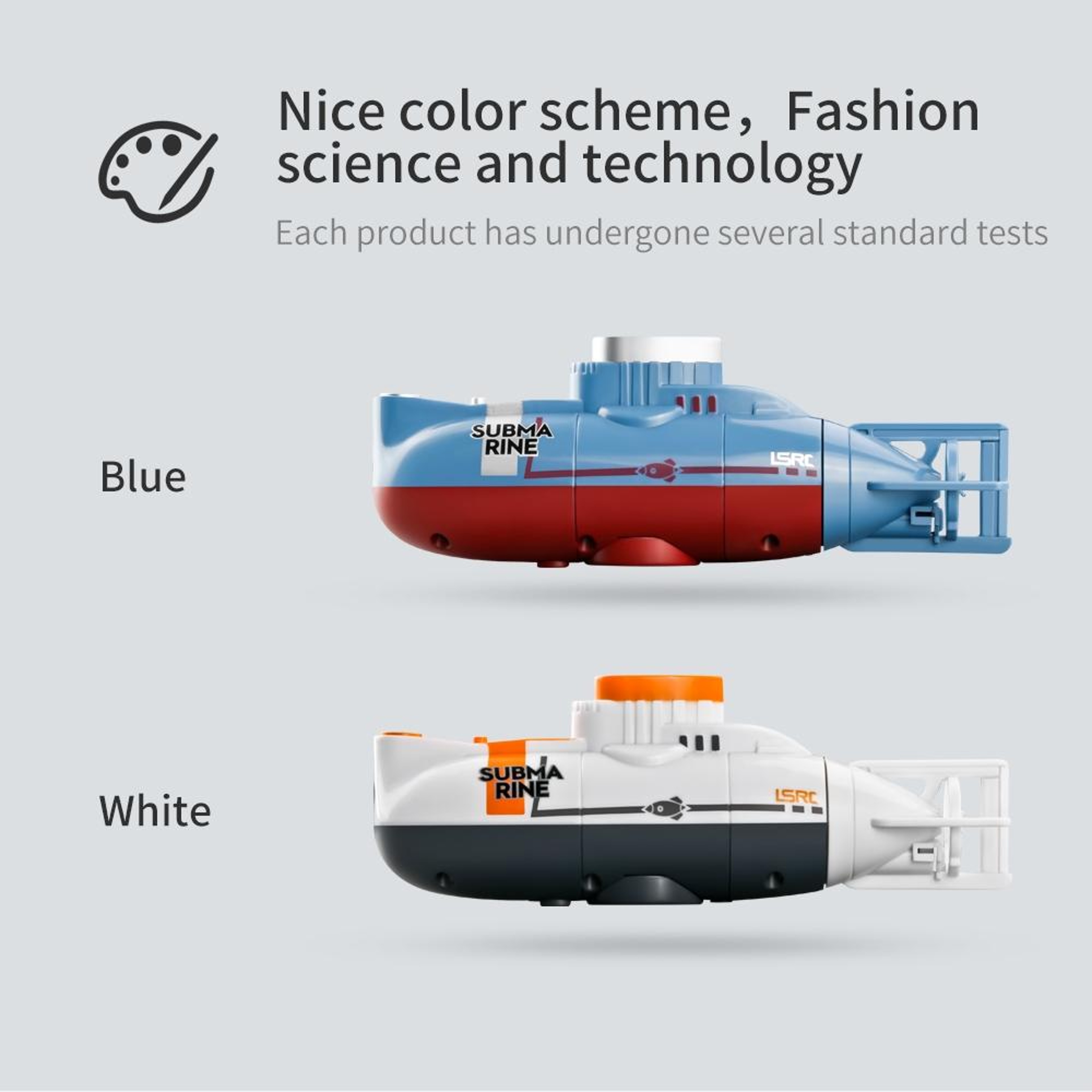 Mini RC Submarine Toy For Kids USB Rechargeable Waterproof Remote Control Submarine 8