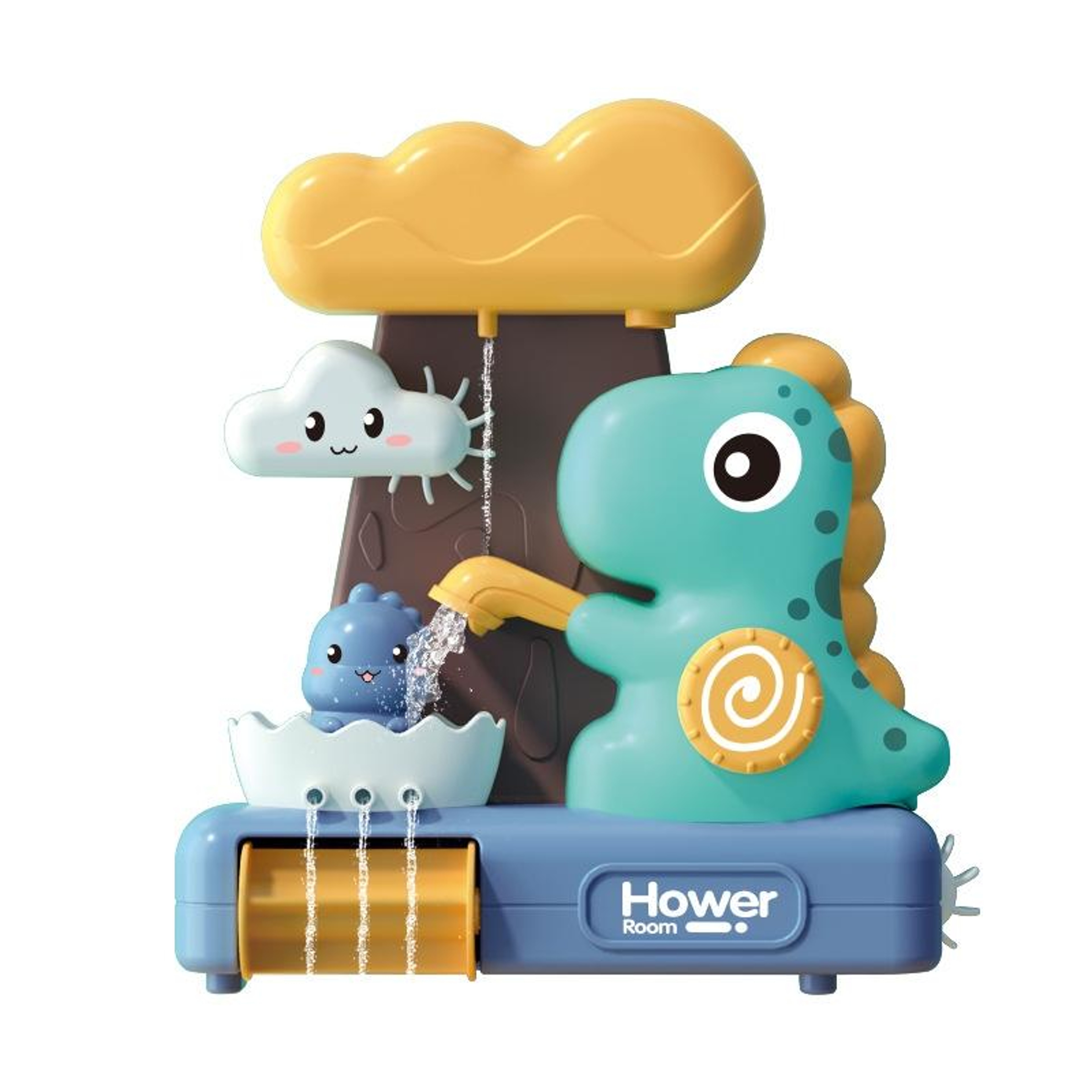 Cute Dinosaur Bath Toy Waterfall Spray Spinner For Toddlers Bath Time Fun 1
