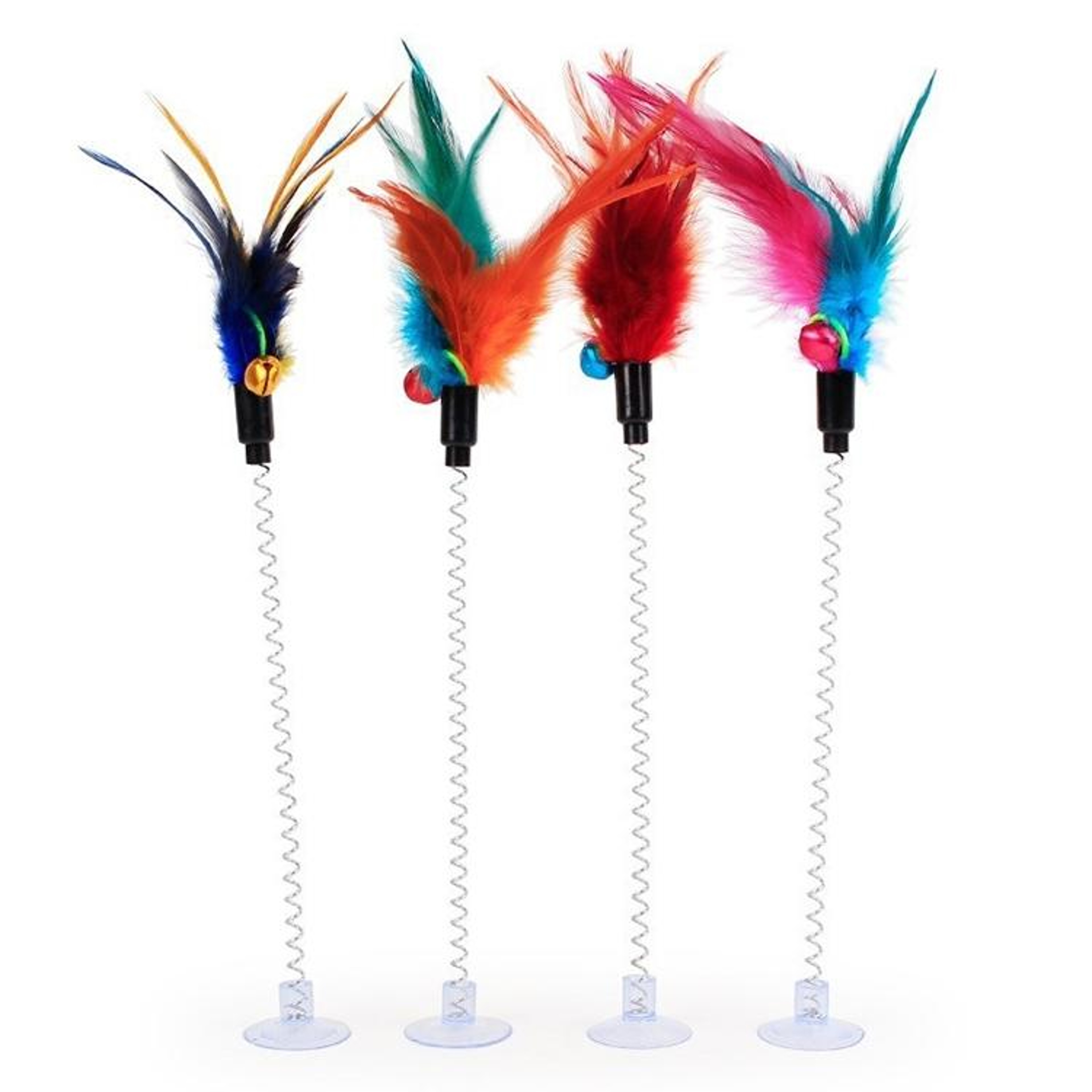 Interactive Cat Feather Toy with Suction Cup Base for Indoor Cats Play Exercise – view 3