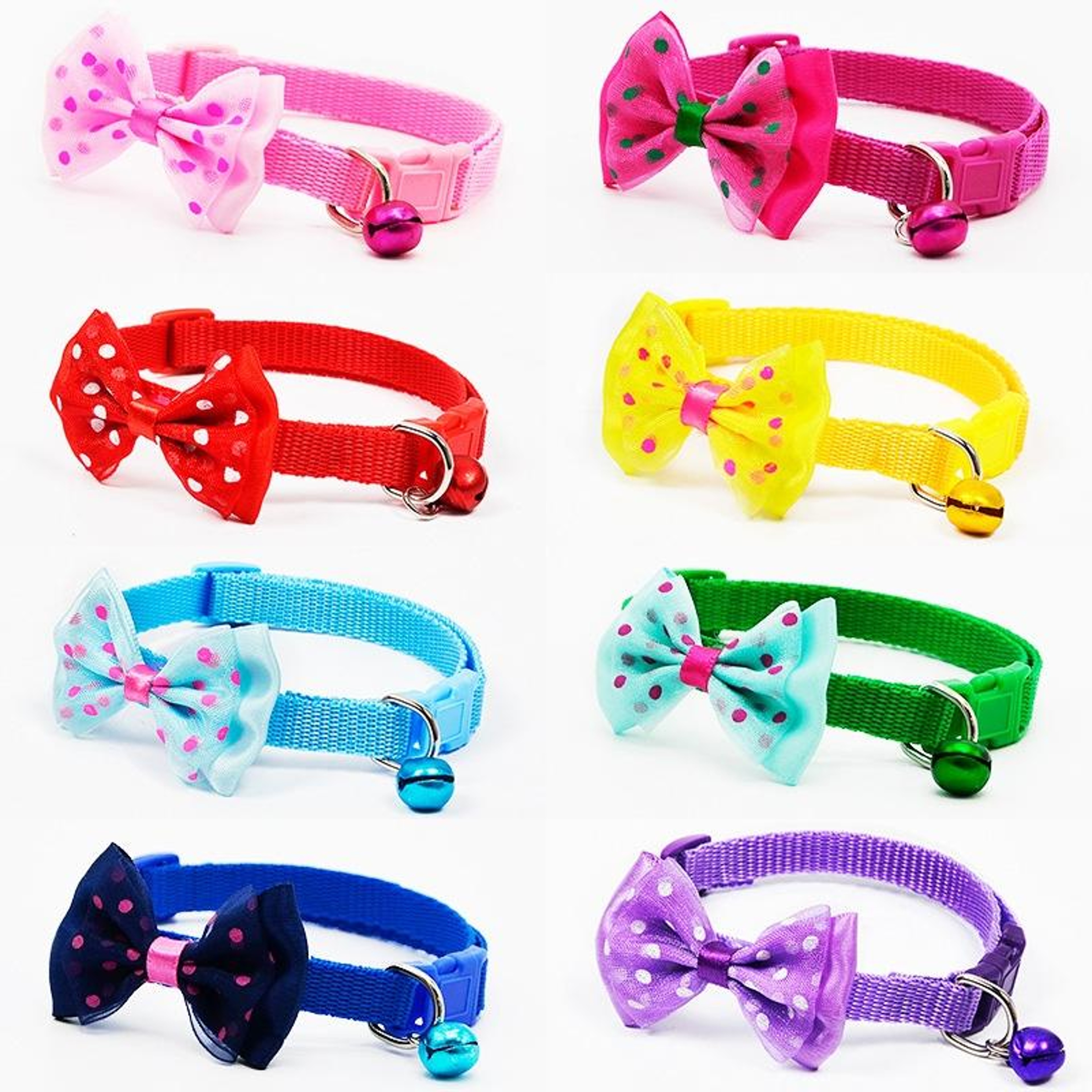 Adjustable Bow Tie Pet Collar With Bell For Cats  Dogs Cute Stylish Everyday Wear 0