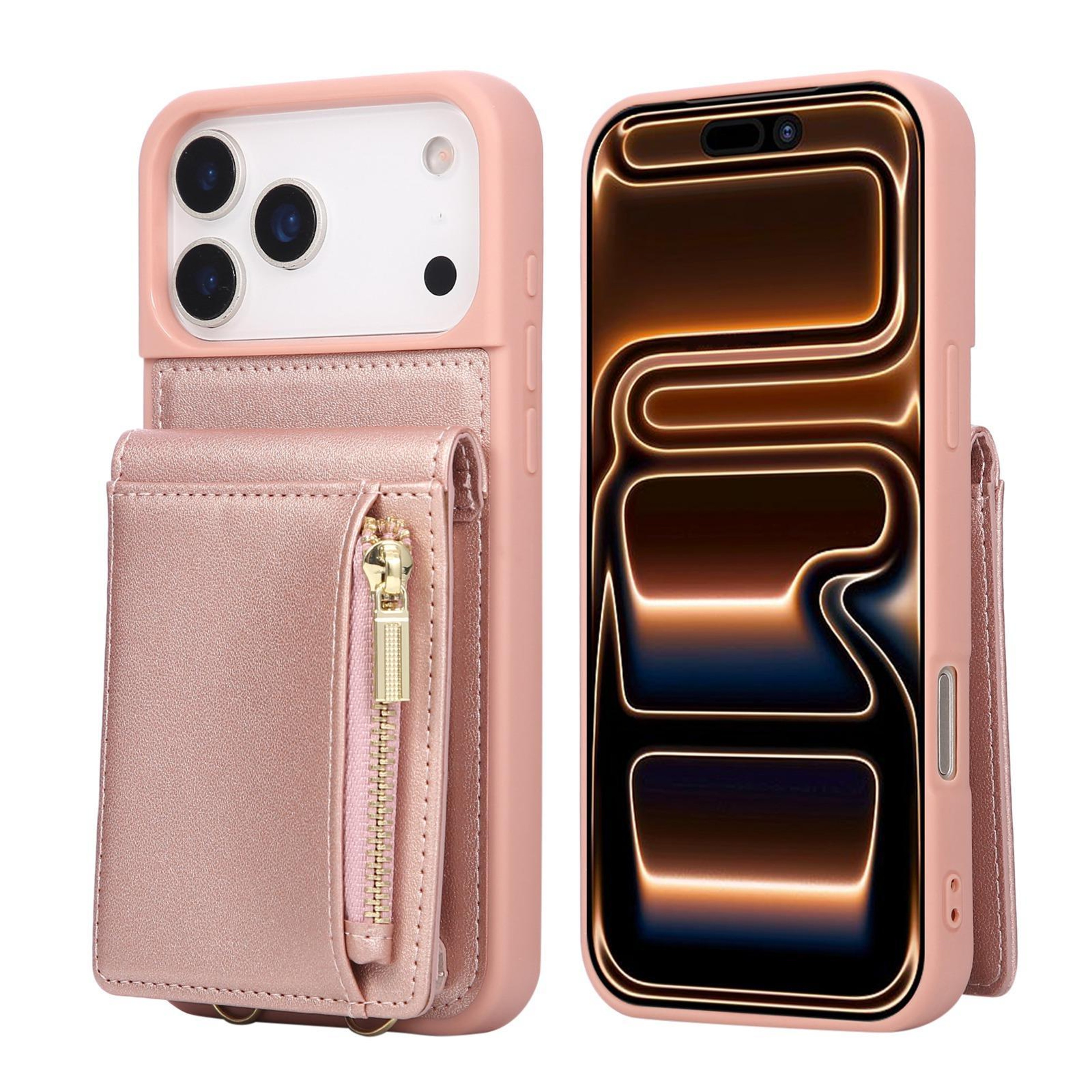 Leather Crossbody IPhone Wallet Case With Zipper Pocket  Lanyard Strap 6