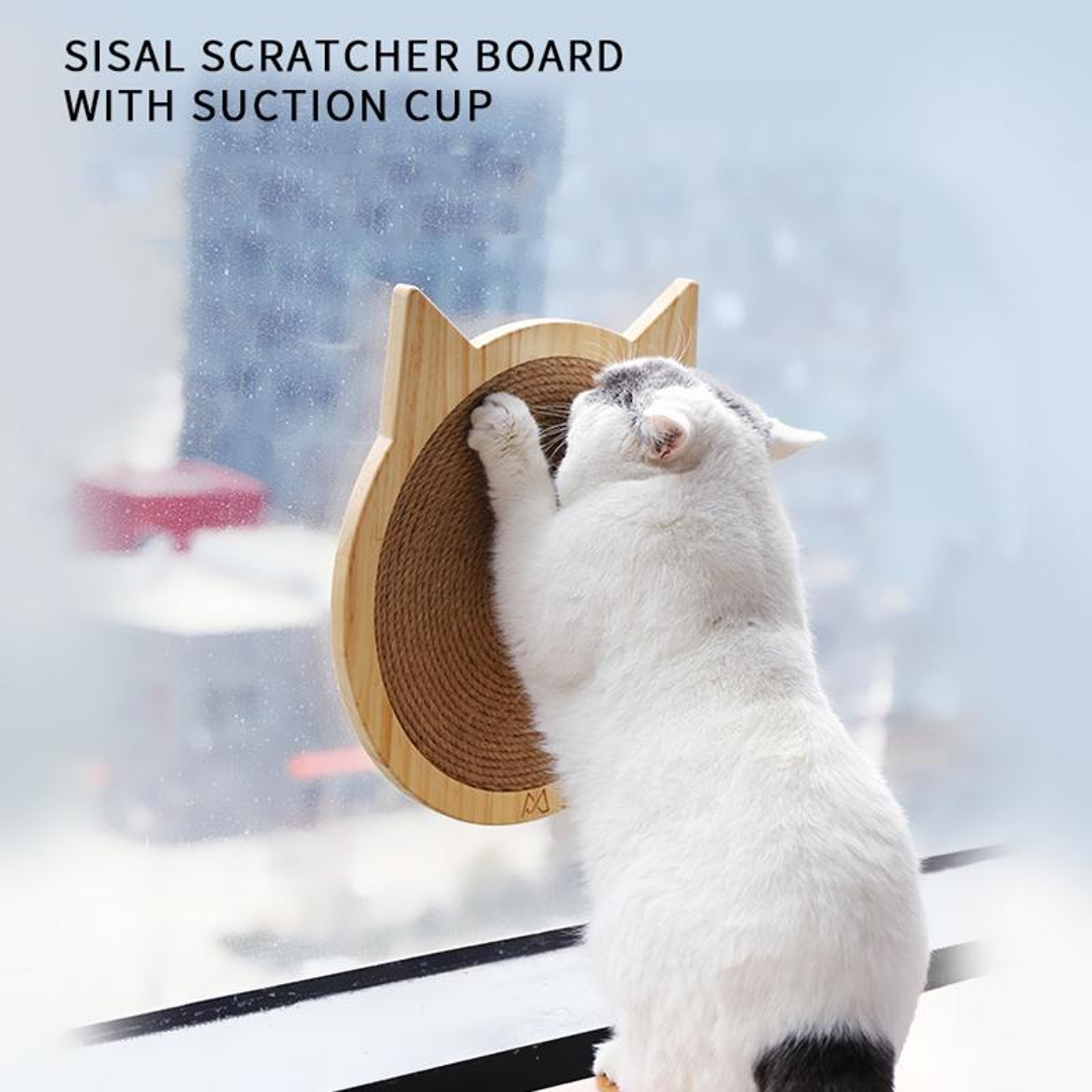 Solid Wood Cat Scratching Board with Sisal Rope Durable Cat Scratcher for Furniture Protection – view 8
