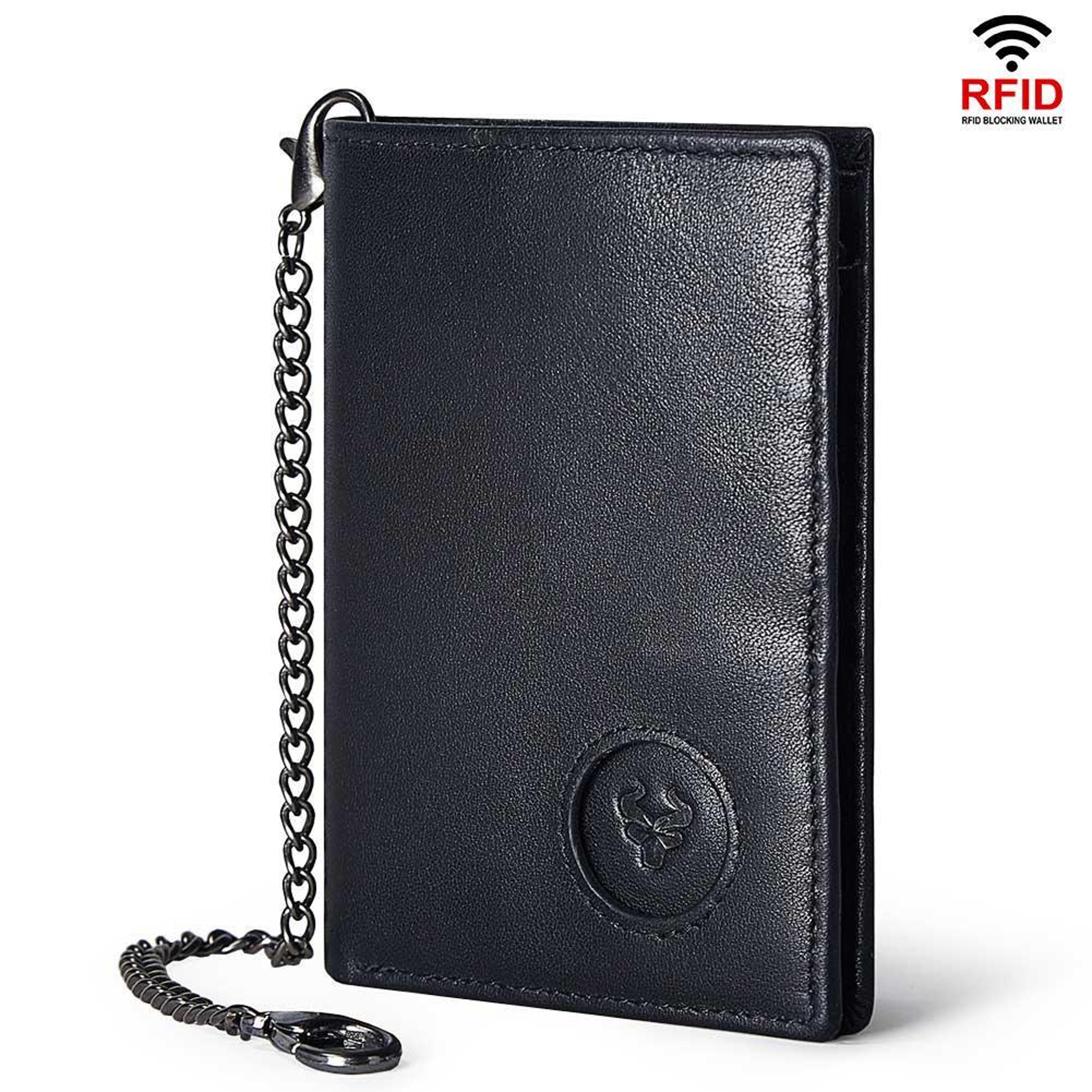 RFID Blocking AirTag Wallet Leather Card Holder With PullOut Slots  Tracker Pocket 0