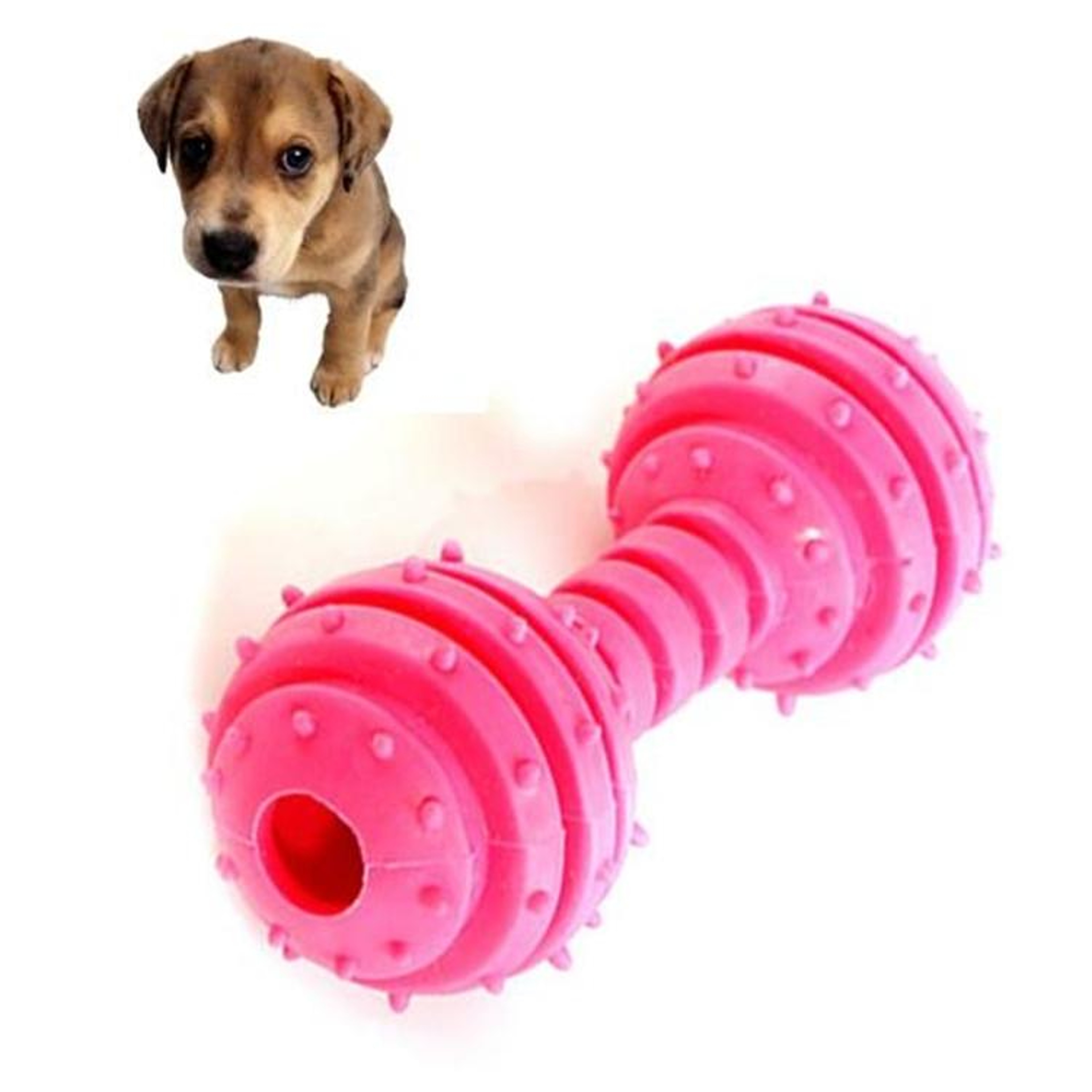High-Intensity Rubber Dog Chew Toy Dumbbell Bite Resistant Dental Toy for Puppies and Active Dogs – view 8