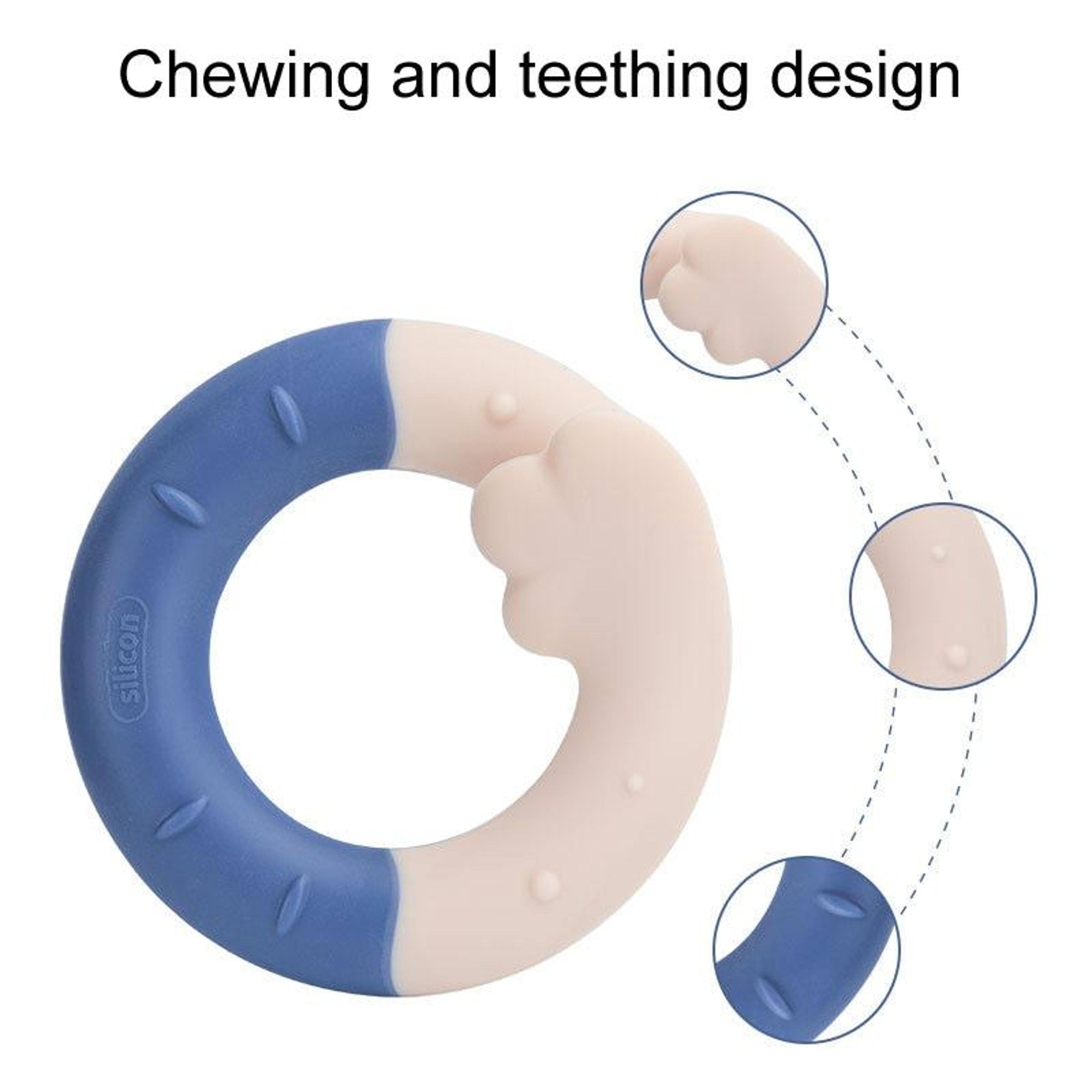 Silicone Baby Teether Toy Safe Gum Relief Infant Teething Ring With Easy Grip Design 4