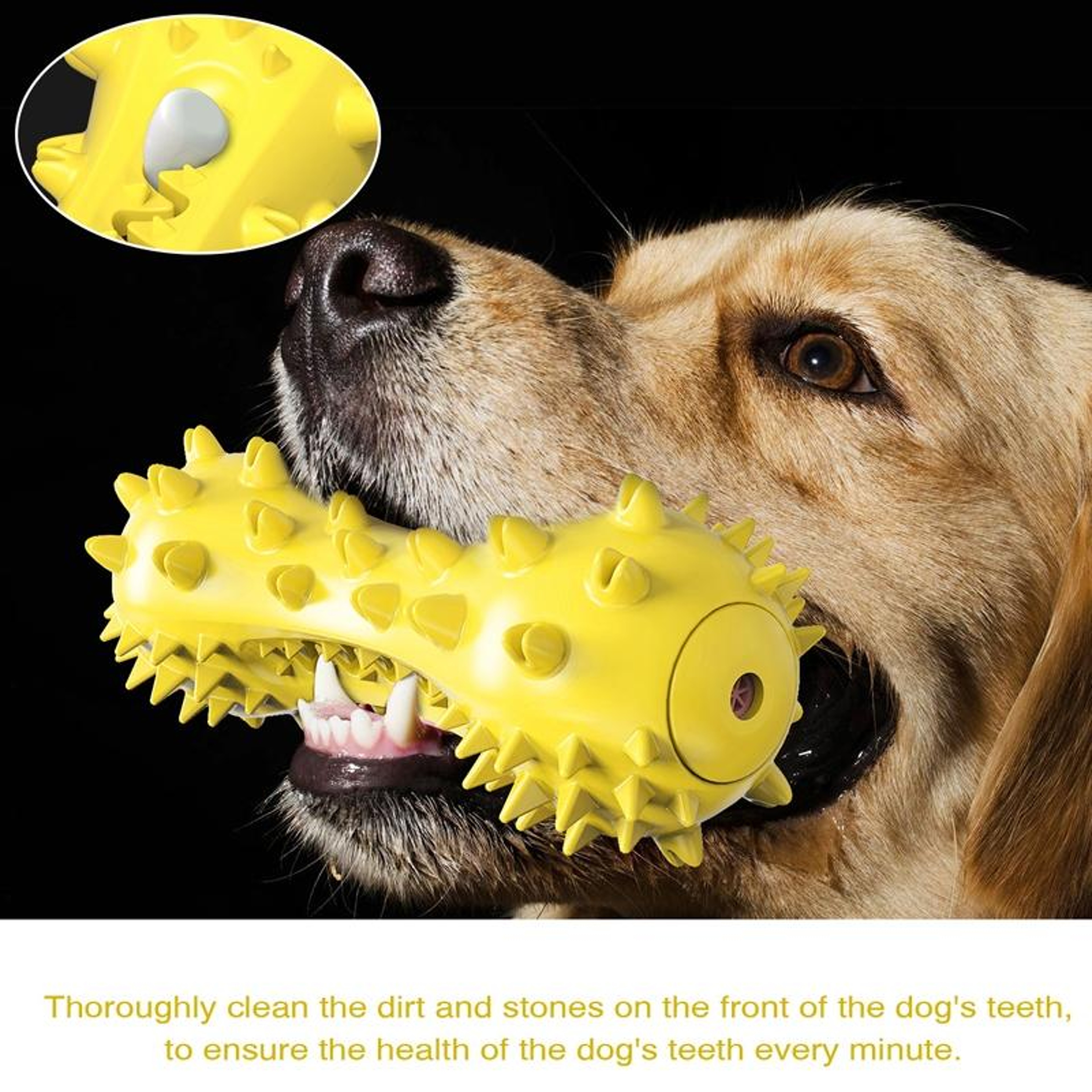 Interactive Dog Chew Toy Dental Cleaning Bone For Aggressive Chewers With Squeaker 4